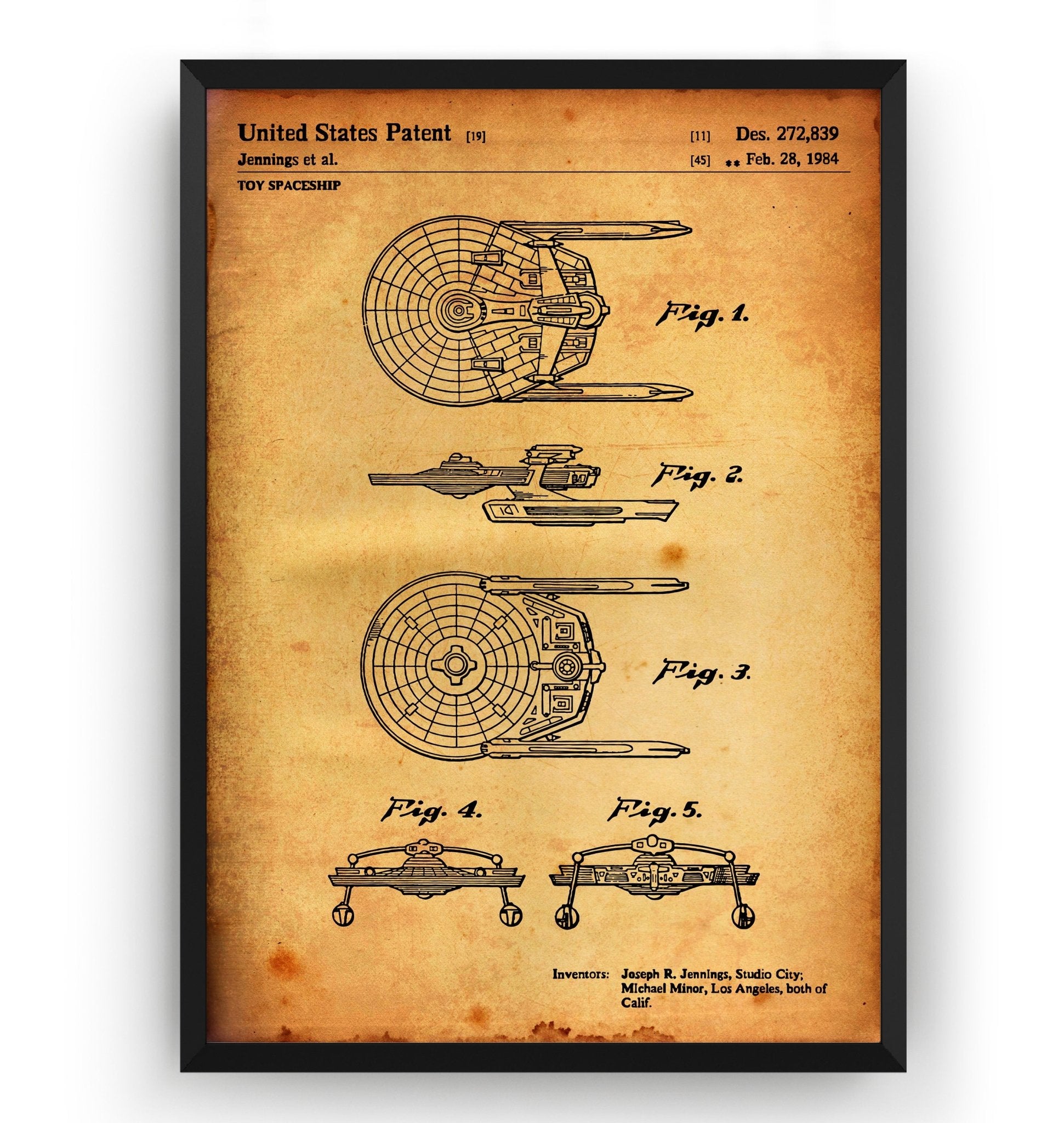 Star Trek USS Reliant 1984 Patent Print - Magic Posters