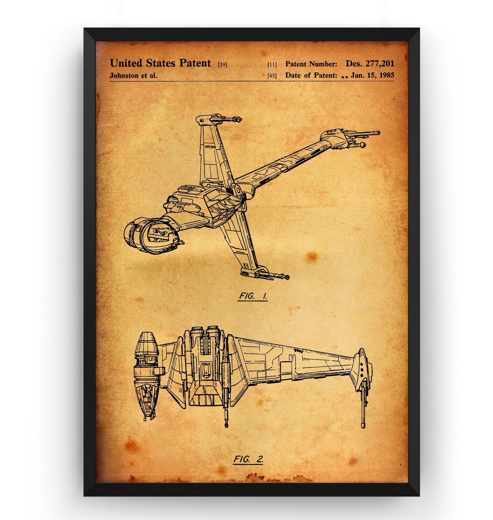 Star Wars B-Wing Star-fighter Patent Print - Magic Posters