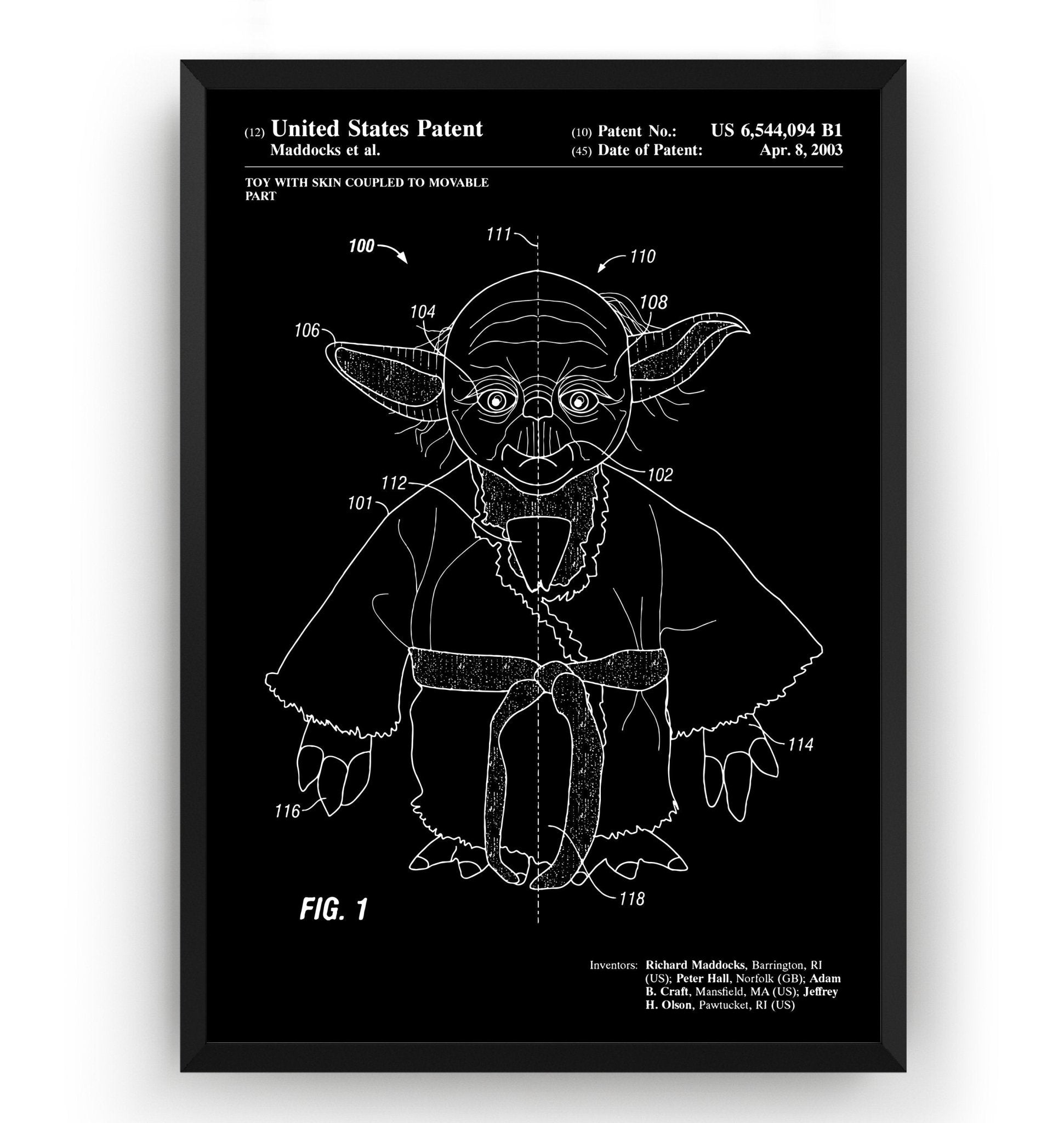 Star Wars Yoda 2003 Patent Print - Magic Posters