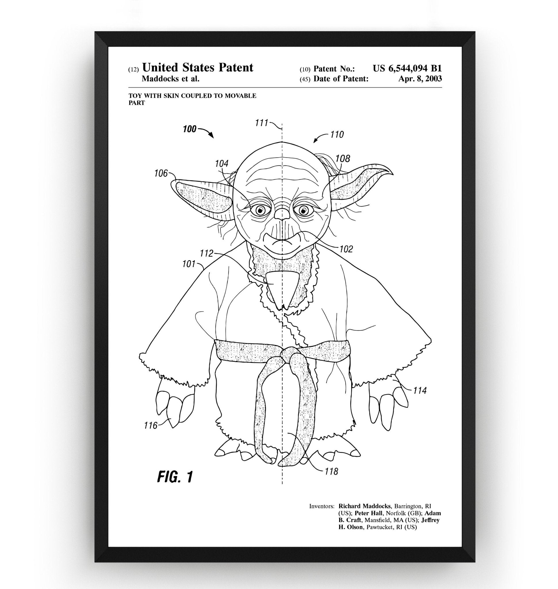 Star Wars Yoda 2003 Patent Print - Magic Posters