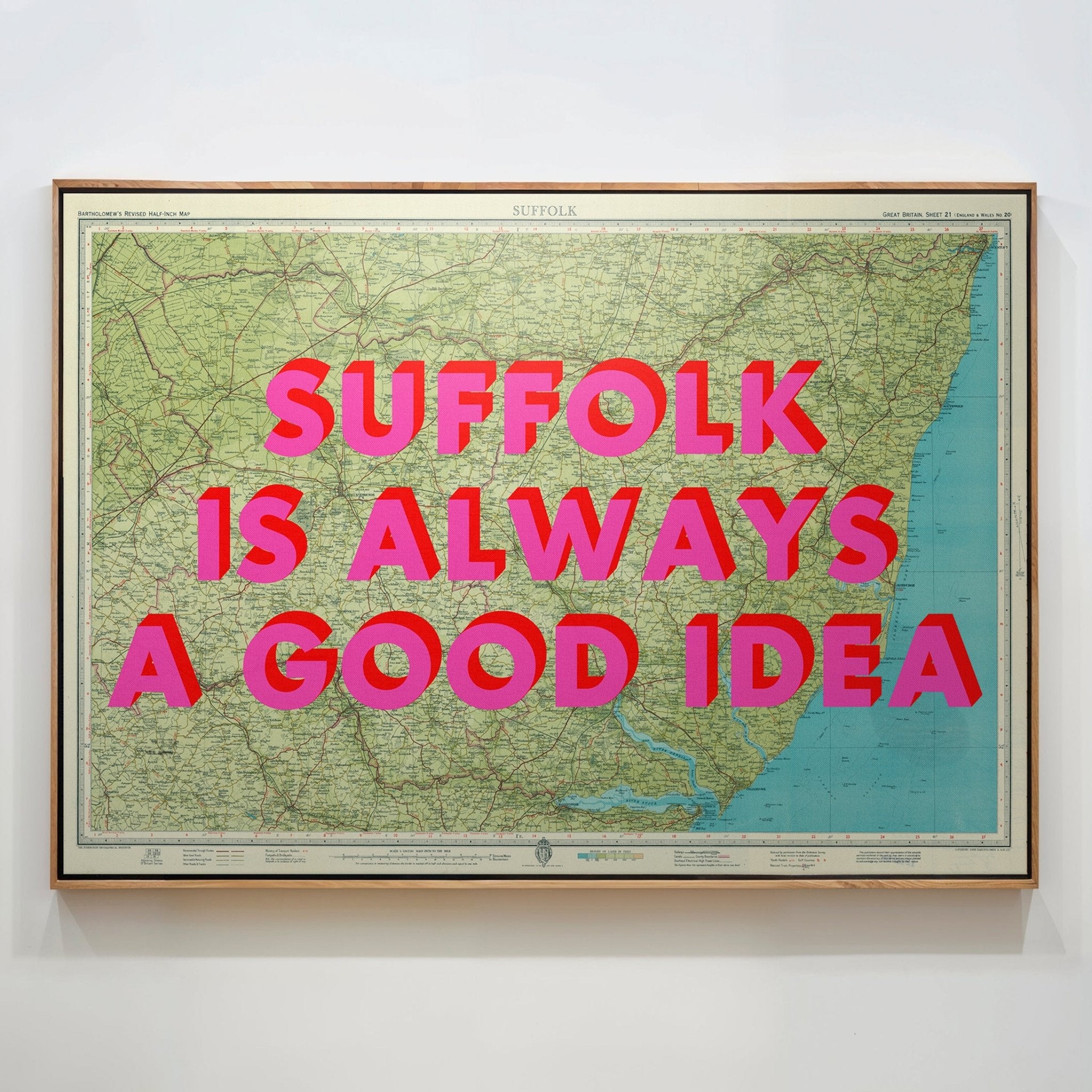 Suffolk Retro Pop Art Map Print - Magic Posters