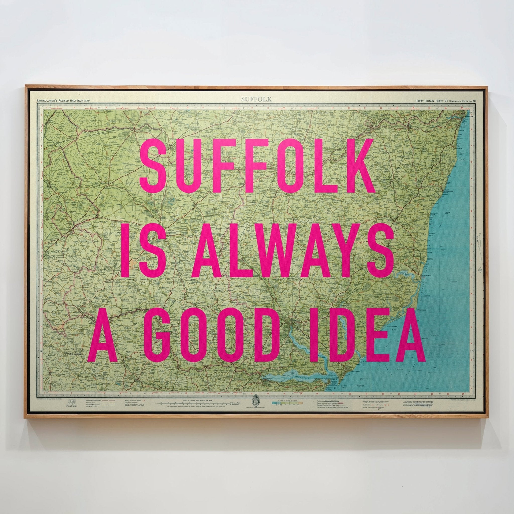 Suffolk Retro Pop Art Map Print - Magic Posters