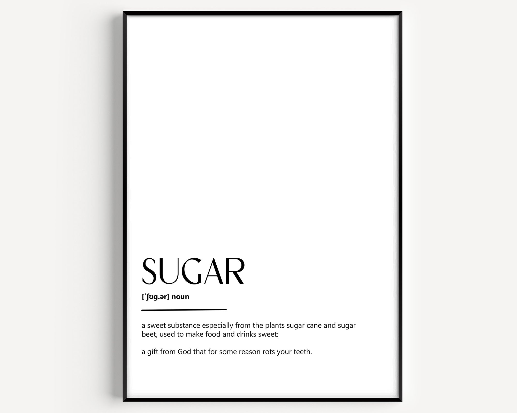 Sugar Definition Print - Magic Posters