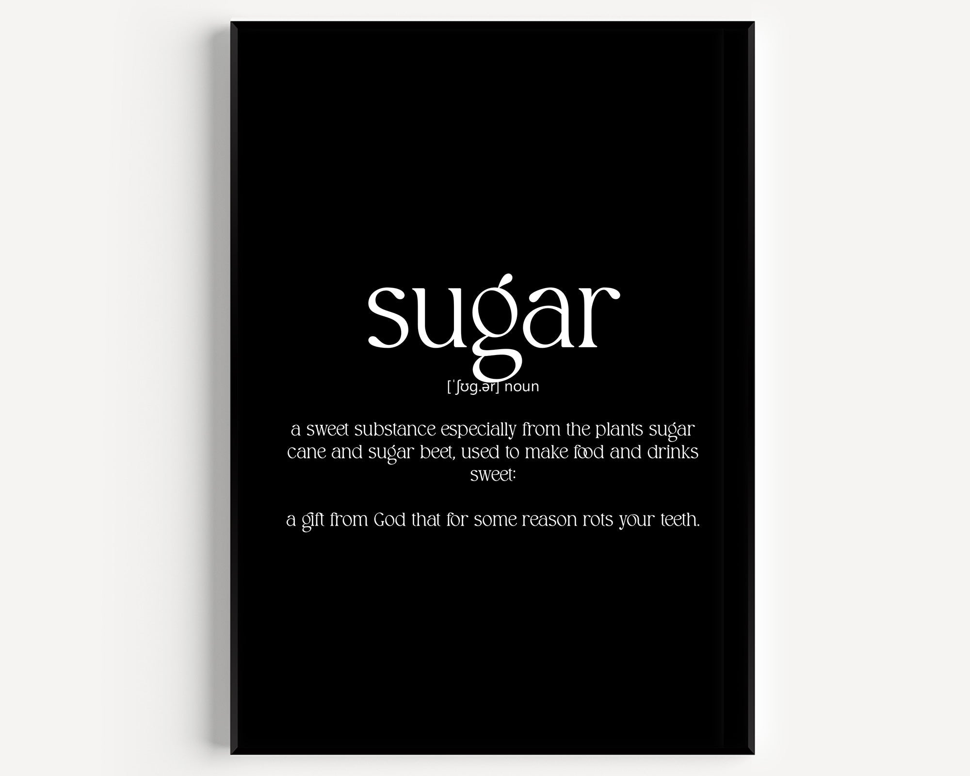 Sugar Definition Print - Magic Posters