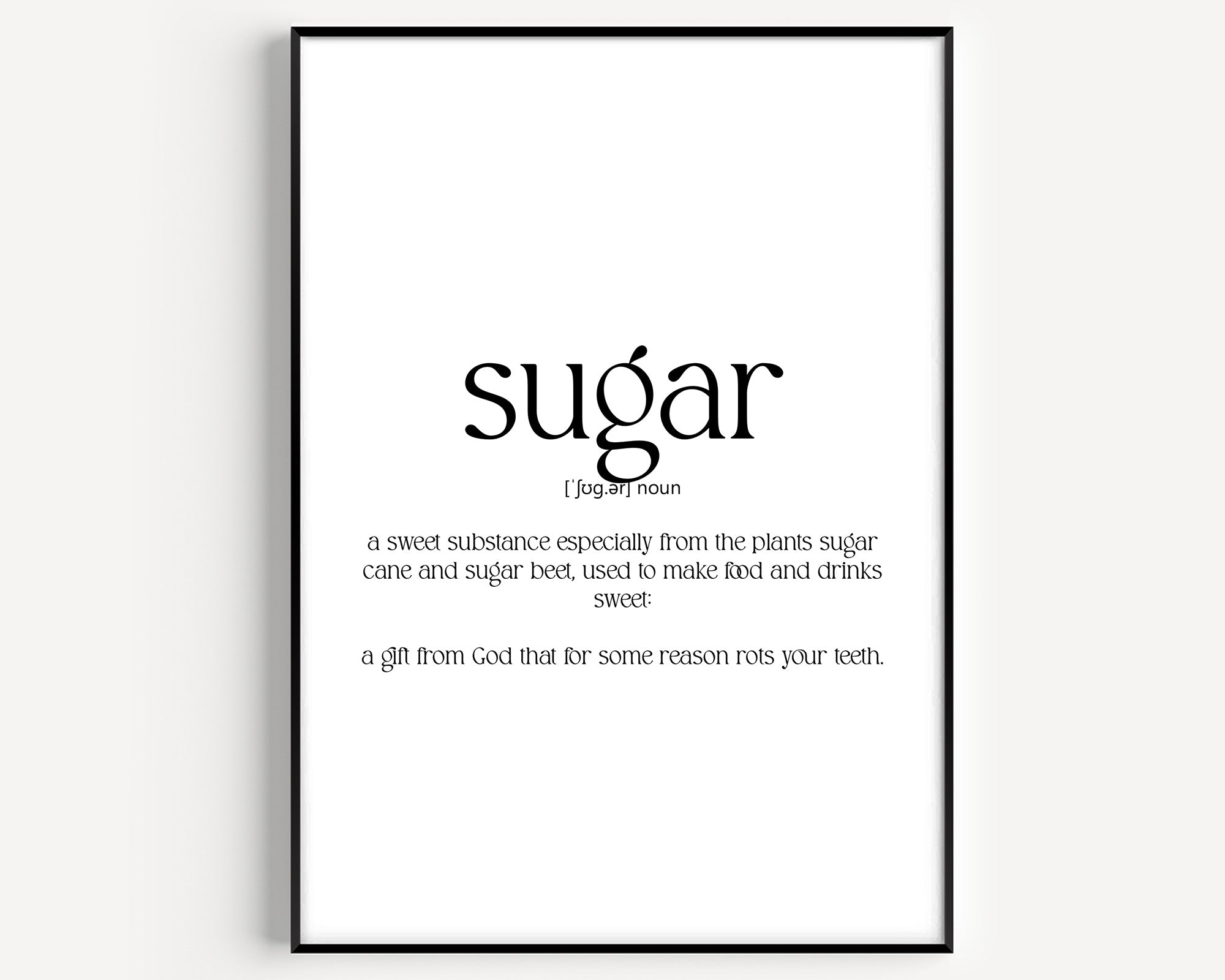 Sugar Definition Print - Magic Posters