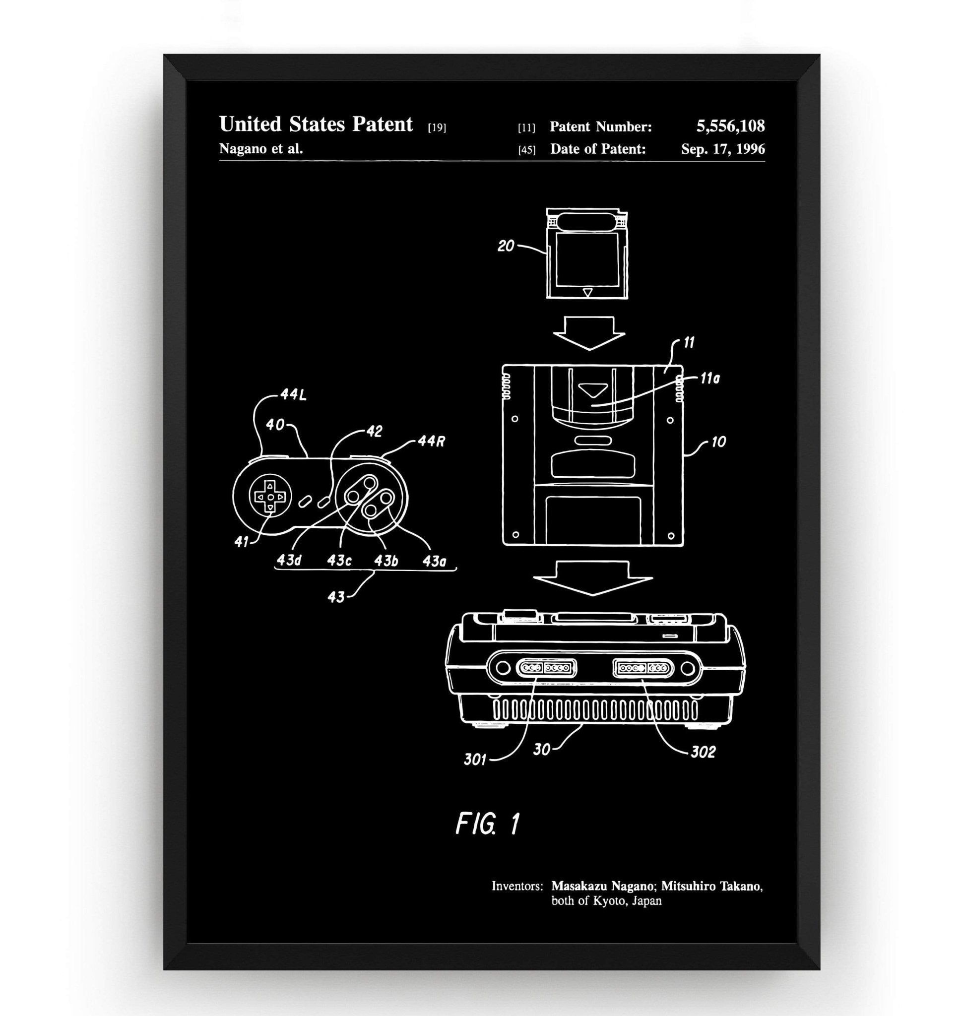 Super Game Boy 1996 Patent Print - Magic Posters