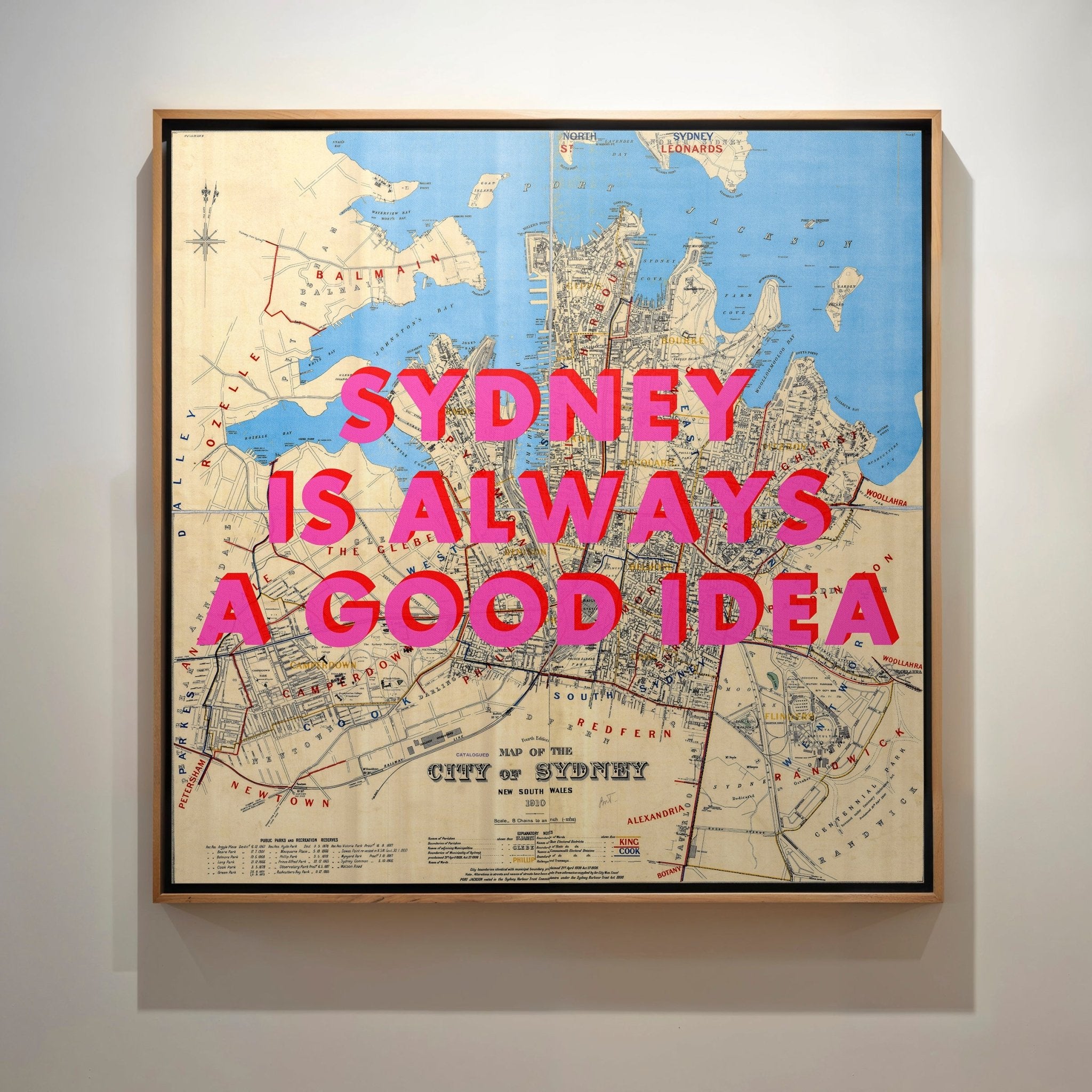 Sydney Retro Pop Art Map Print (Square) - Magic Posters