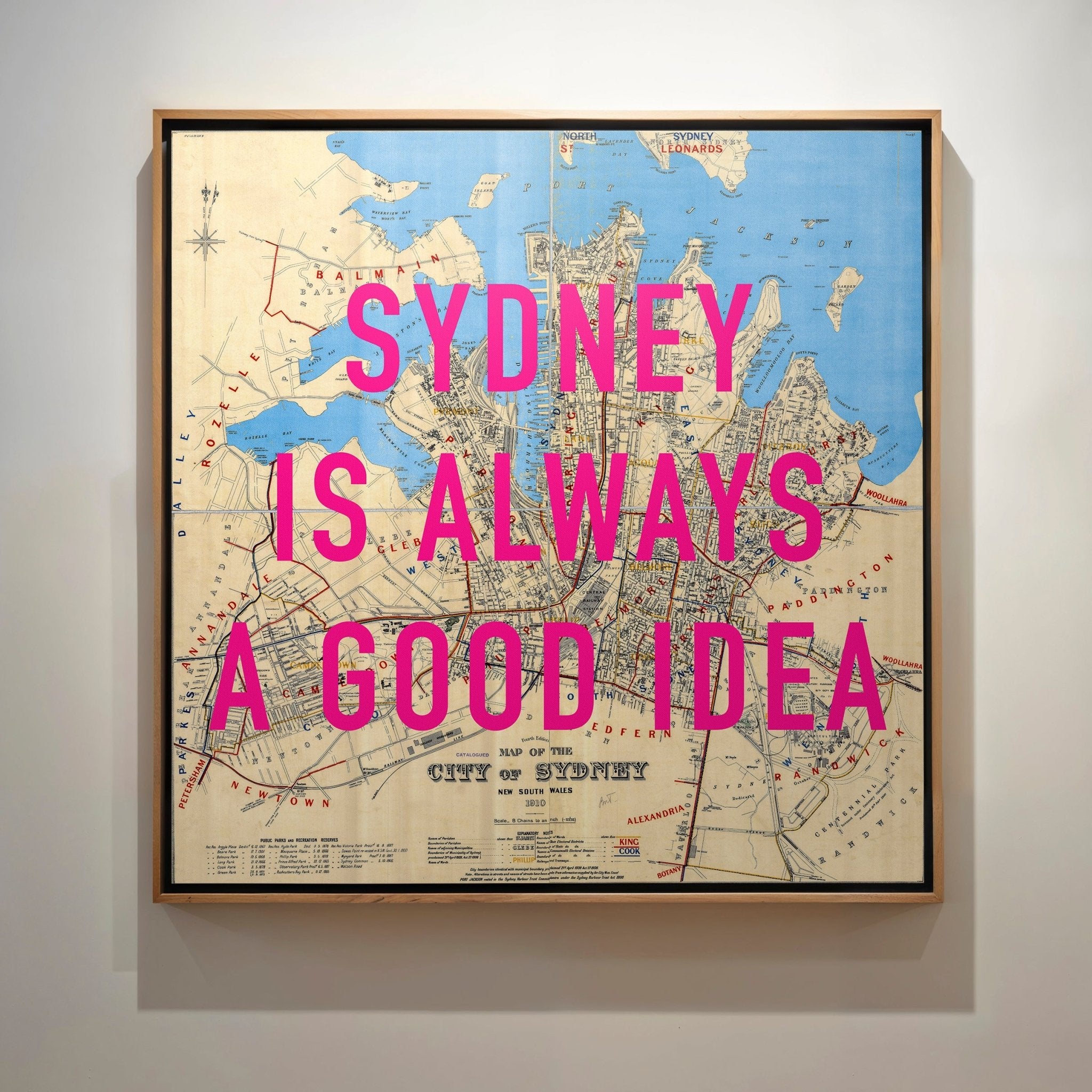 Sydney Retro Pop Art Map Print (Square) - Magic Posters