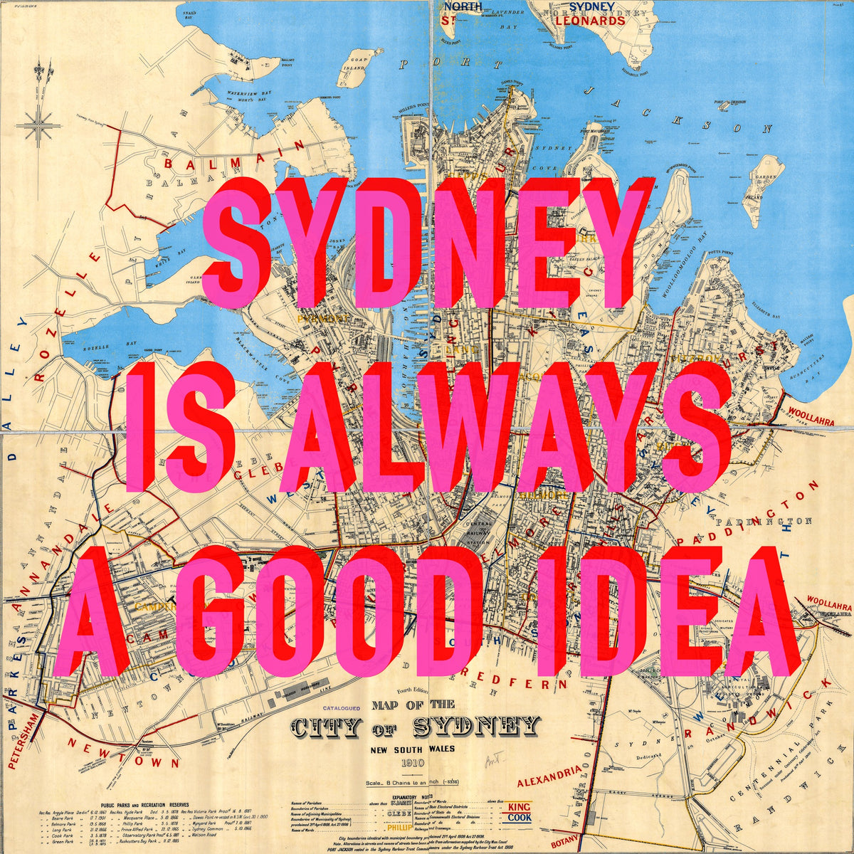 Sydney Retro Pop Art Map Print (Square)