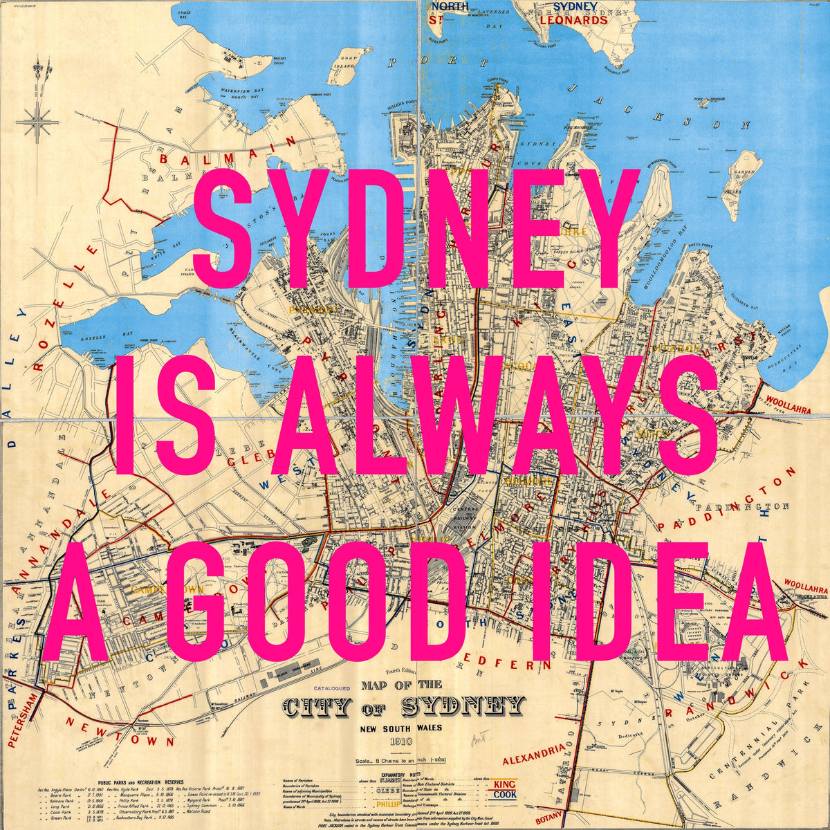 Sydney Retro Pop Art Map Print (Square)