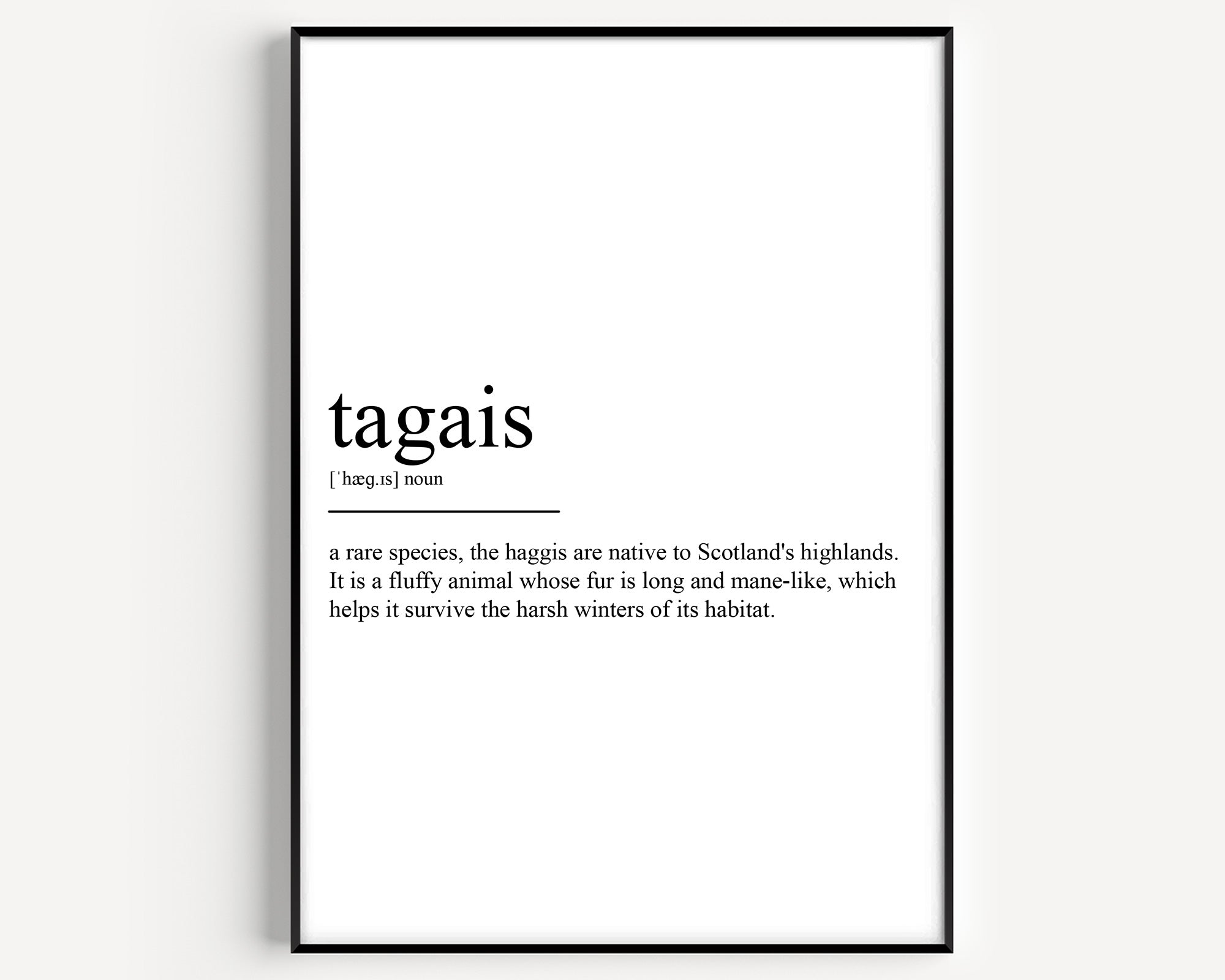 Tagais Definition Print - Magic Posters