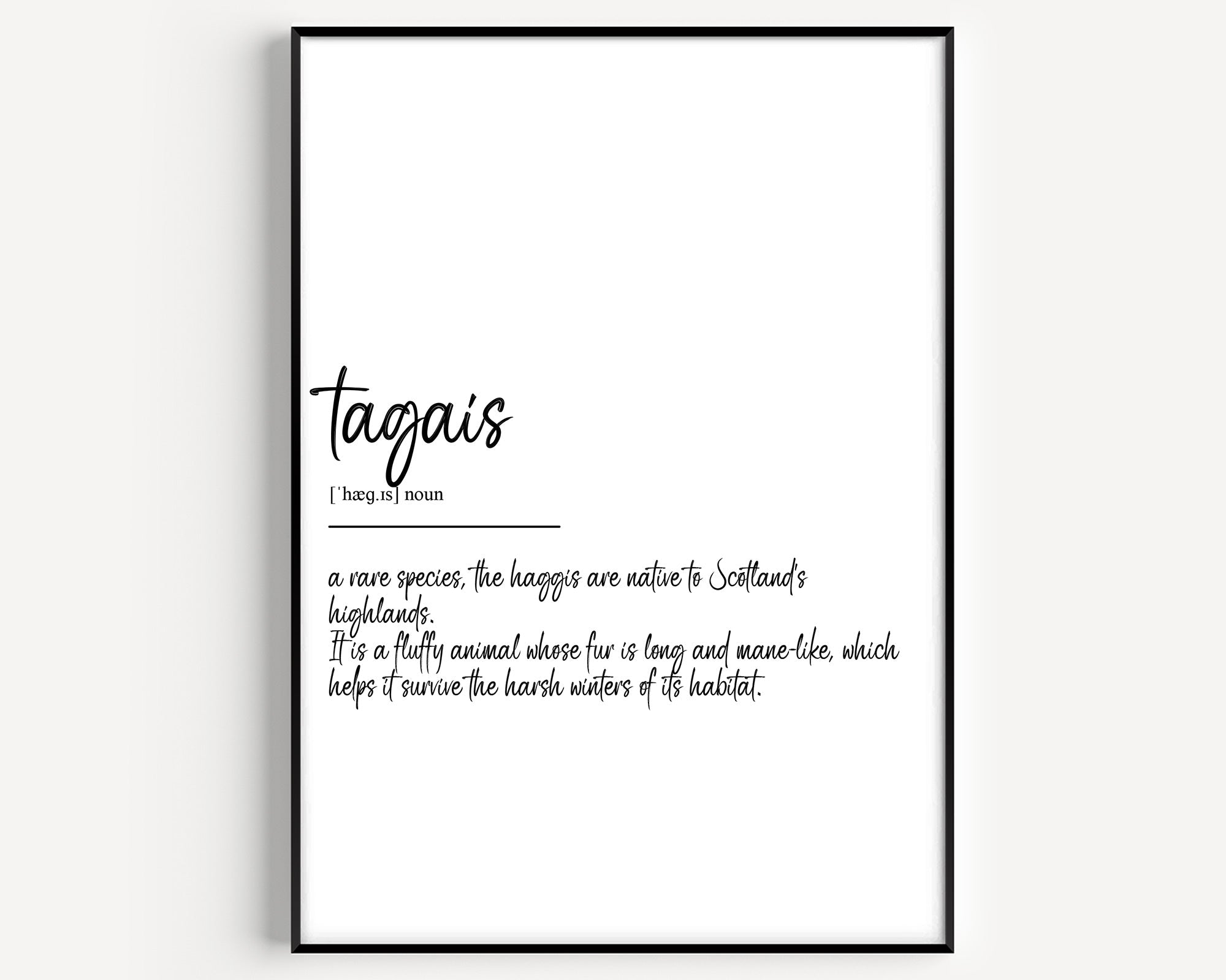 Tagais Definition Print - Magic Posters