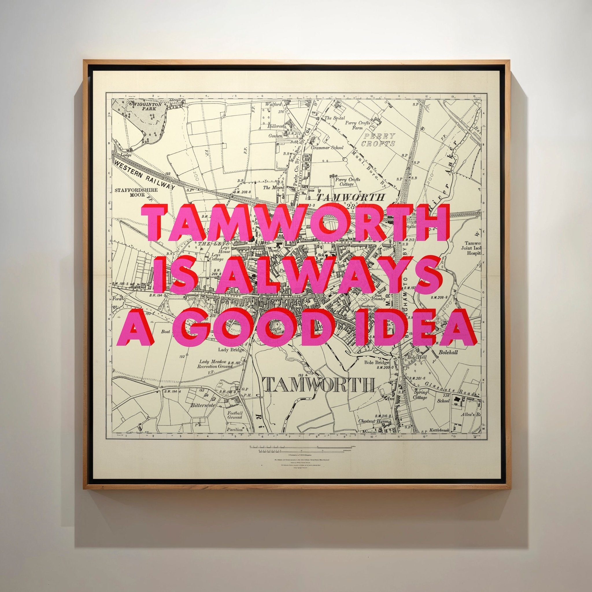 Tamworth Retro Pop Art Map Print - Magic Posters
