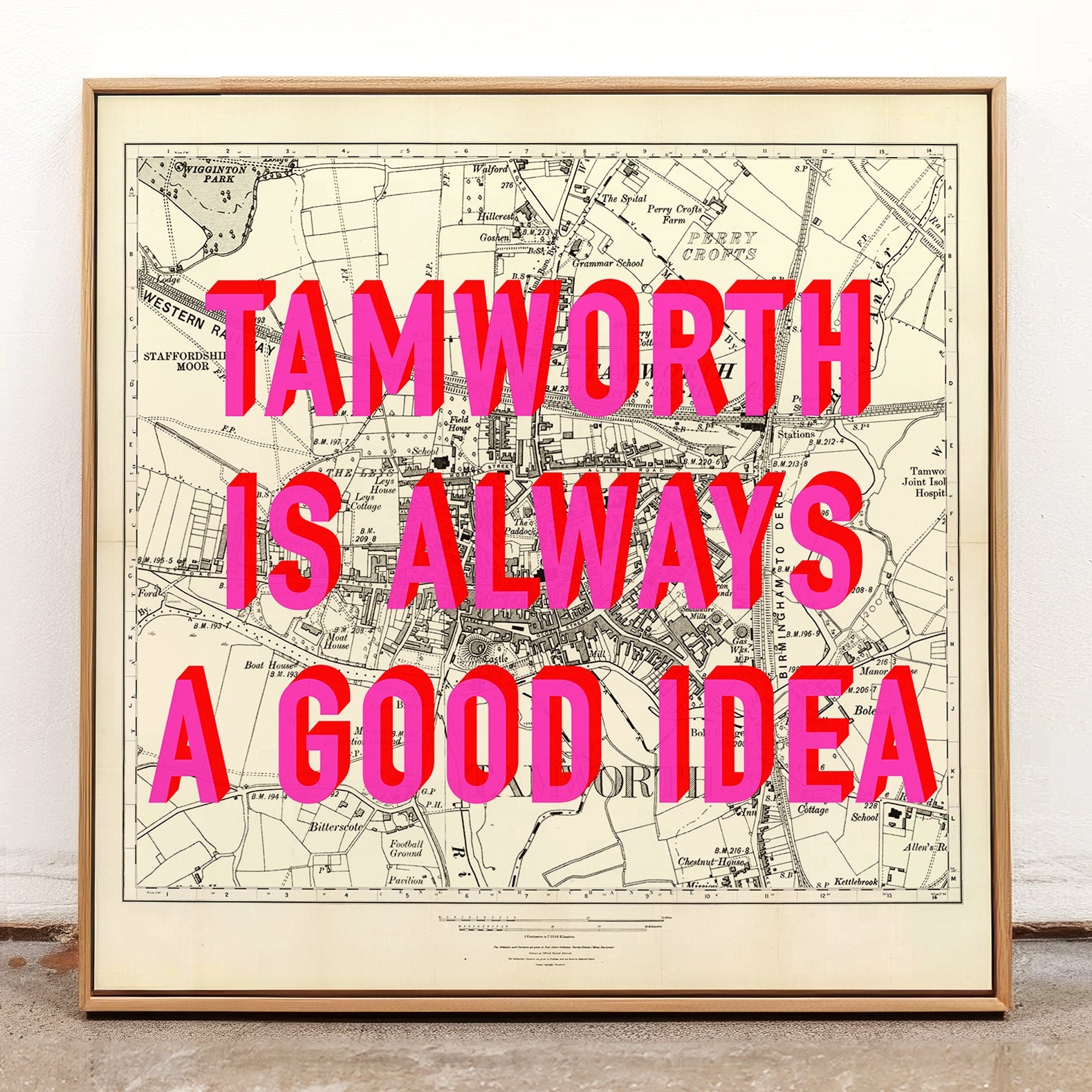 Tamworth Retro Pop Art Map Print - Magic Posters