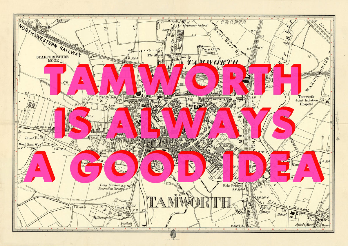 Tamworth Retro Pop Art Map Print