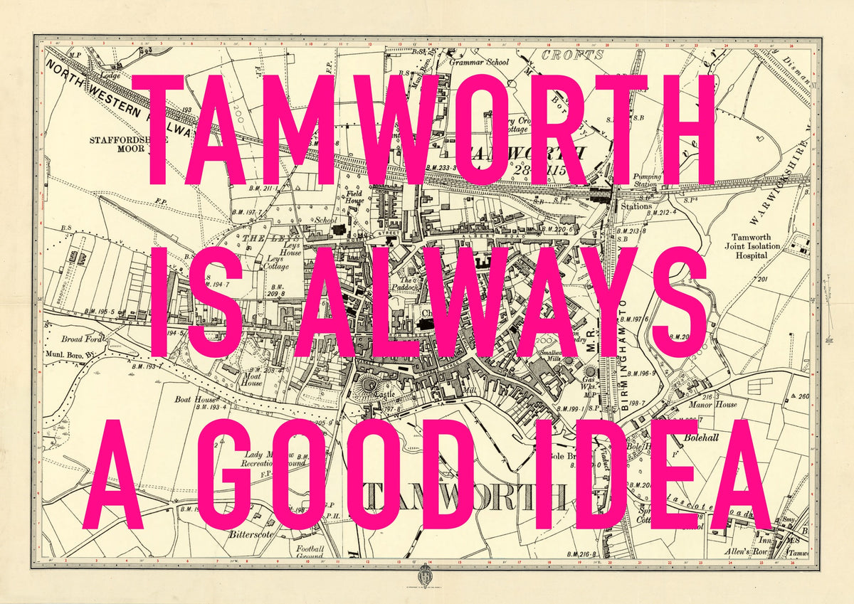 Tamworth Retro Pop Art Map Print