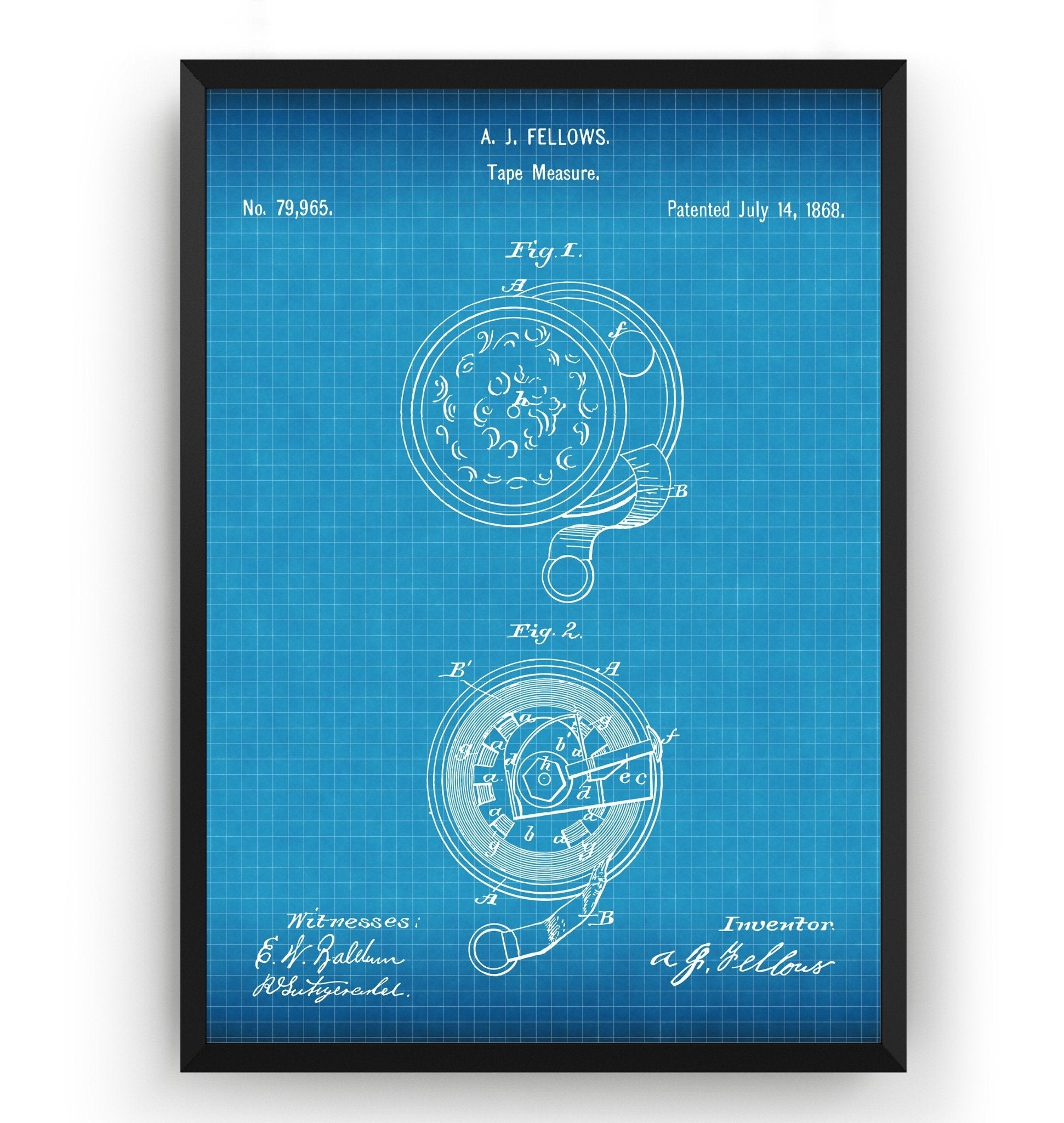 Tape Measure 1868 Patent Print - Magic Posters