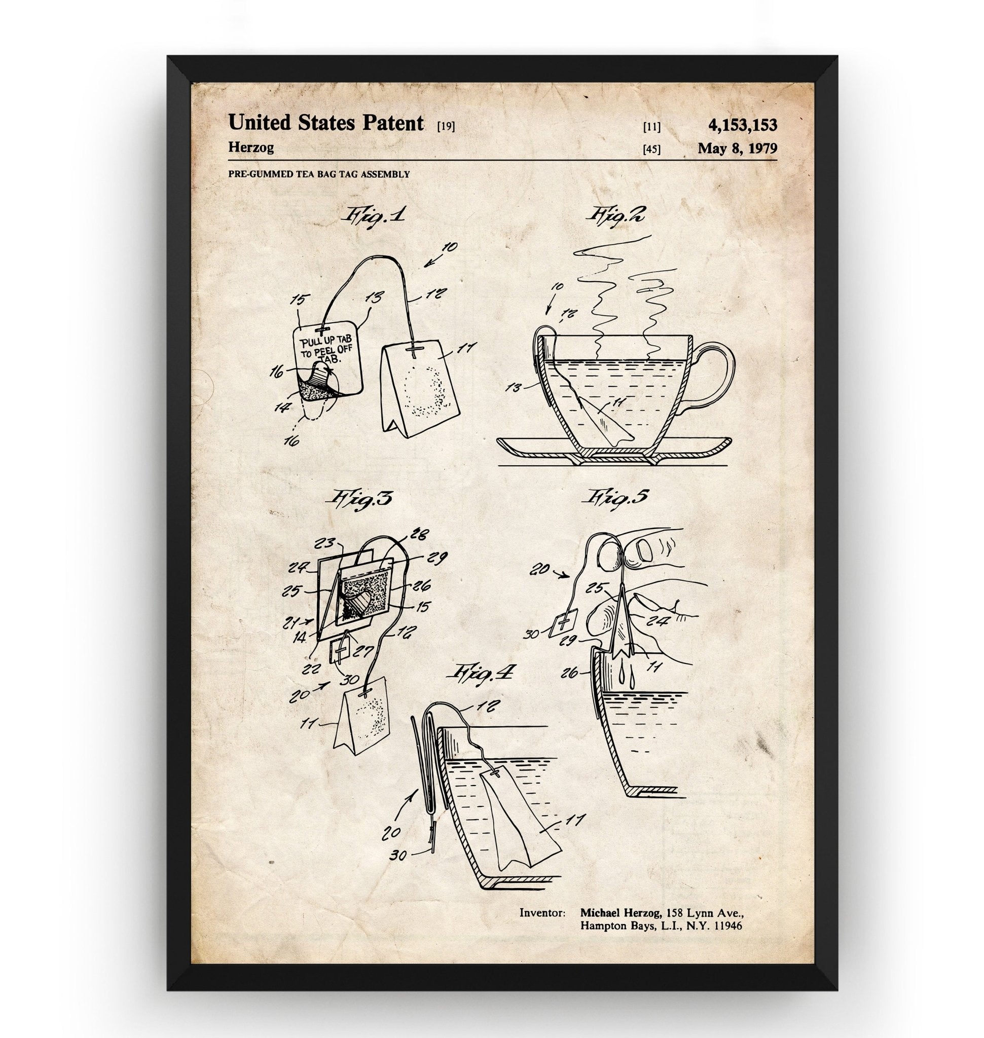 Tea Bag 1979 Patent Print - Magic Posters