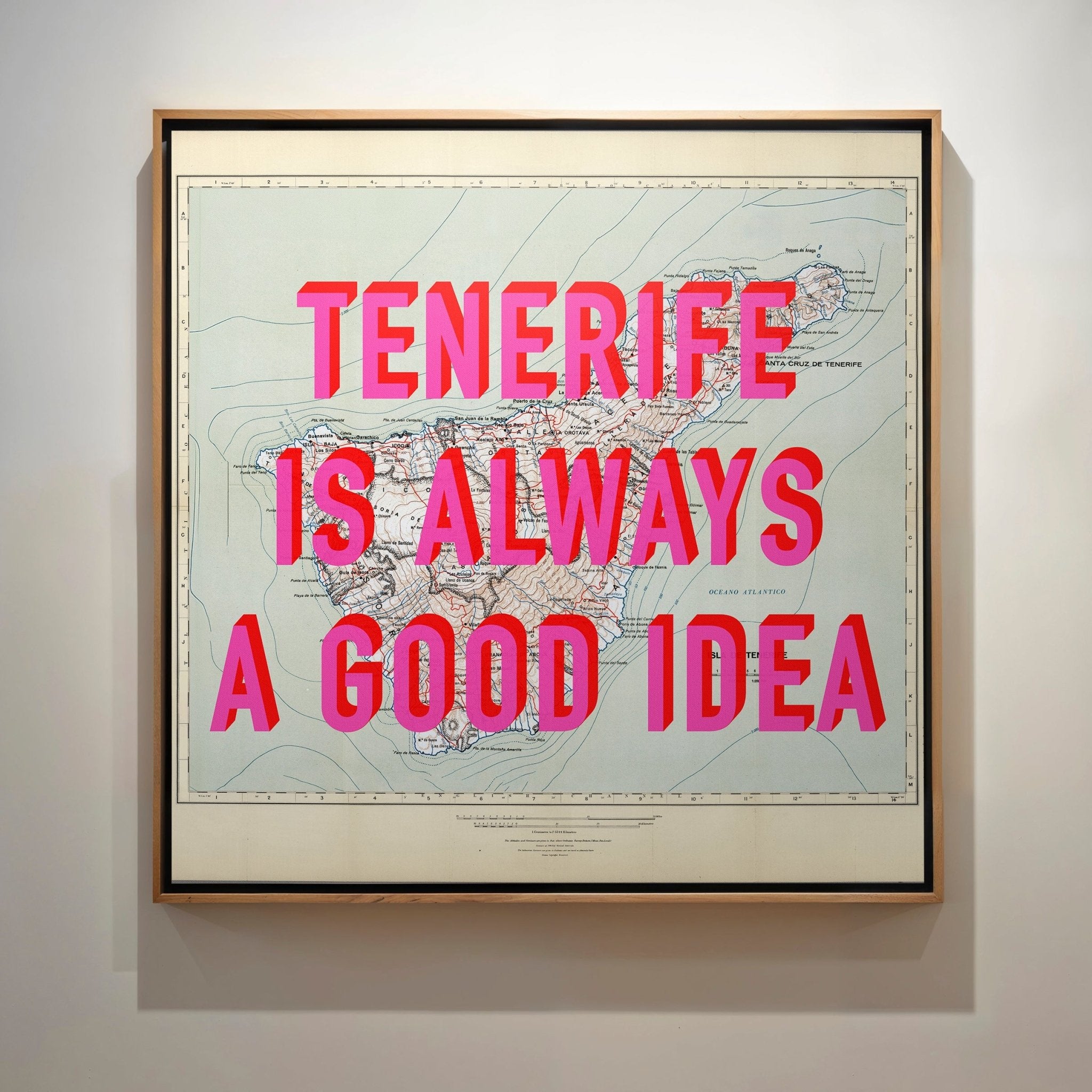 Tenerife Retro Pop Art Map Print - Magic Posters