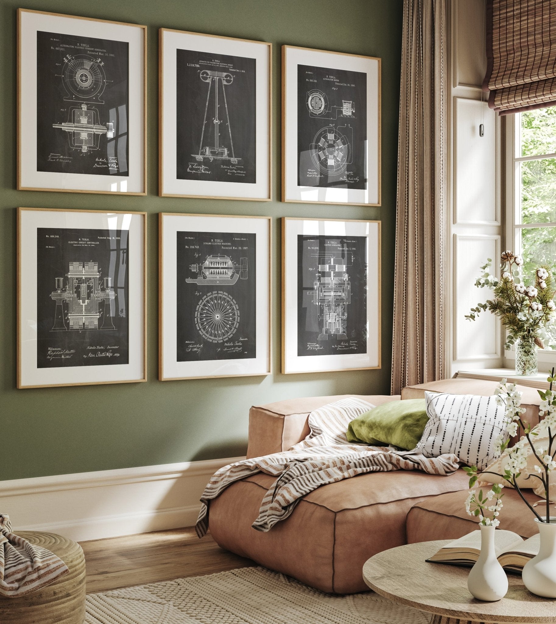 Tesla Set Of 6 Patent Prints - Magic Posters