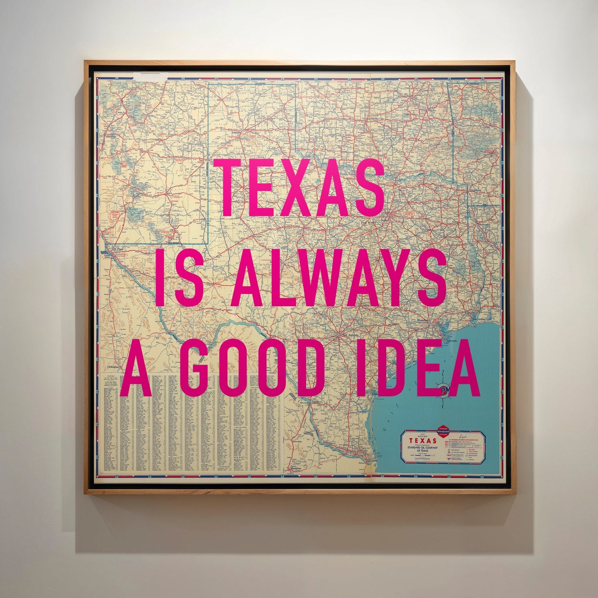Texas Retro Pop Art Map Print - Magic Posters
