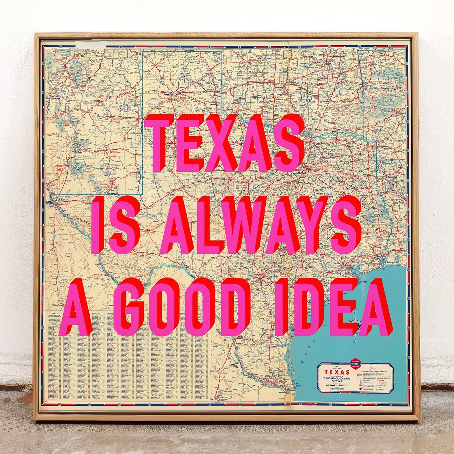 Texas Retro Pop Art Map Print - Magic Posters