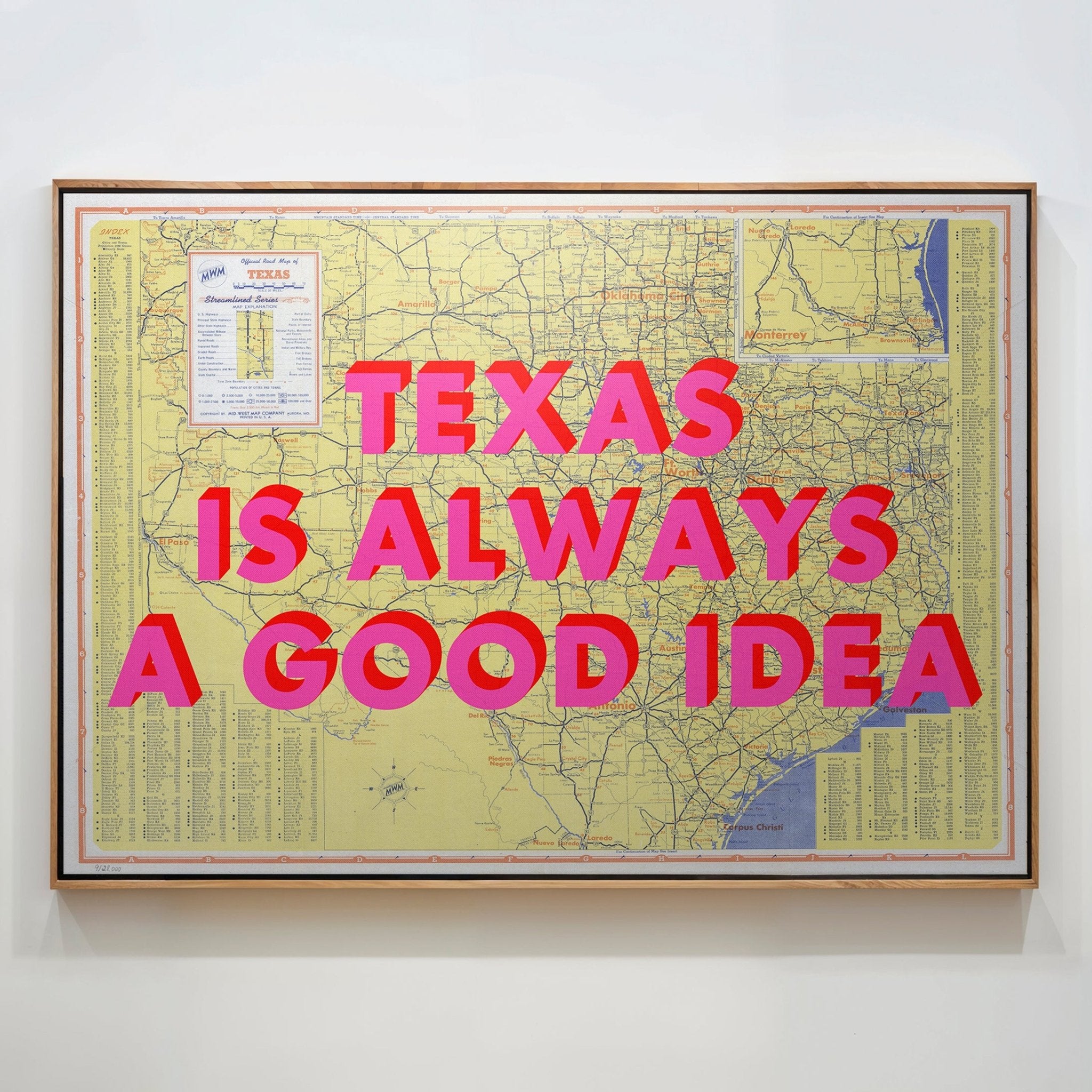 Texas Retro Pop Art Map Print (landscape) - Magic Posters