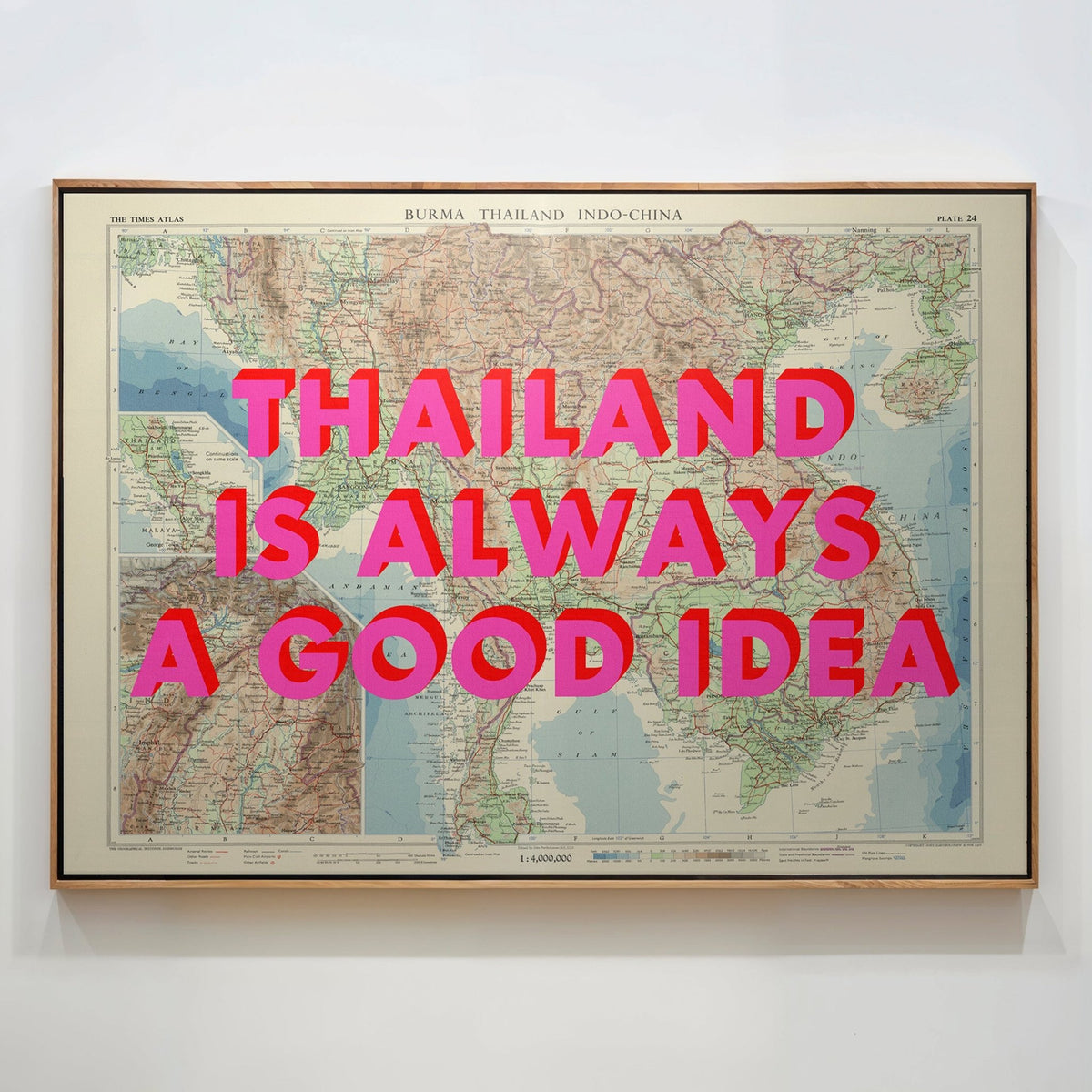 Thailand Retro Pop Art Map Print (Landscape) - Magic Posters