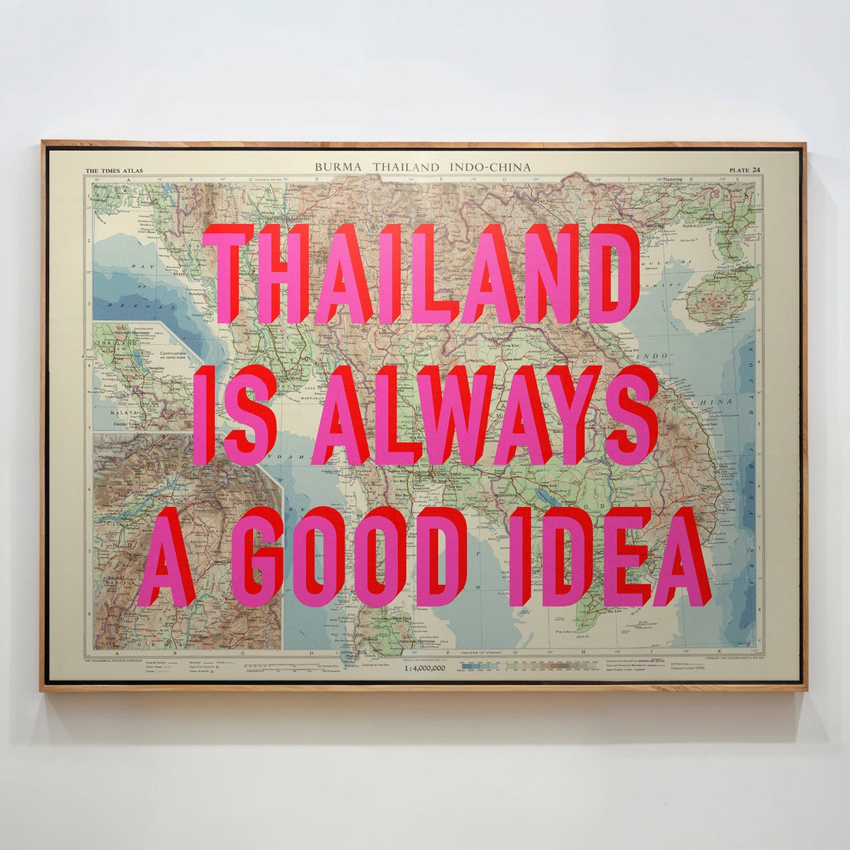 Thailand Retro Pop Art Map Print (Landscape) - Magic Posters