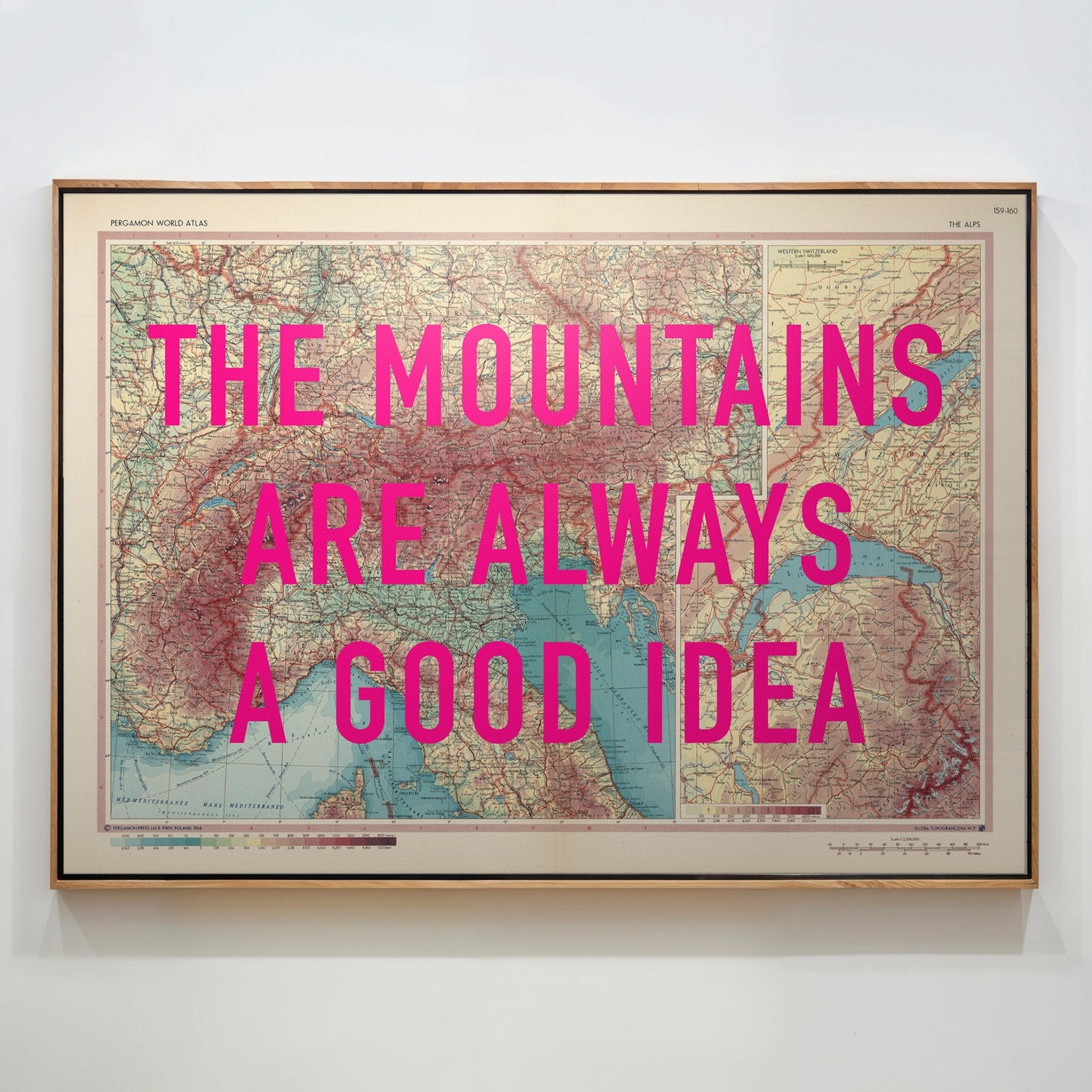 The Alps Retro Pop Art Map Print - Magic Posters