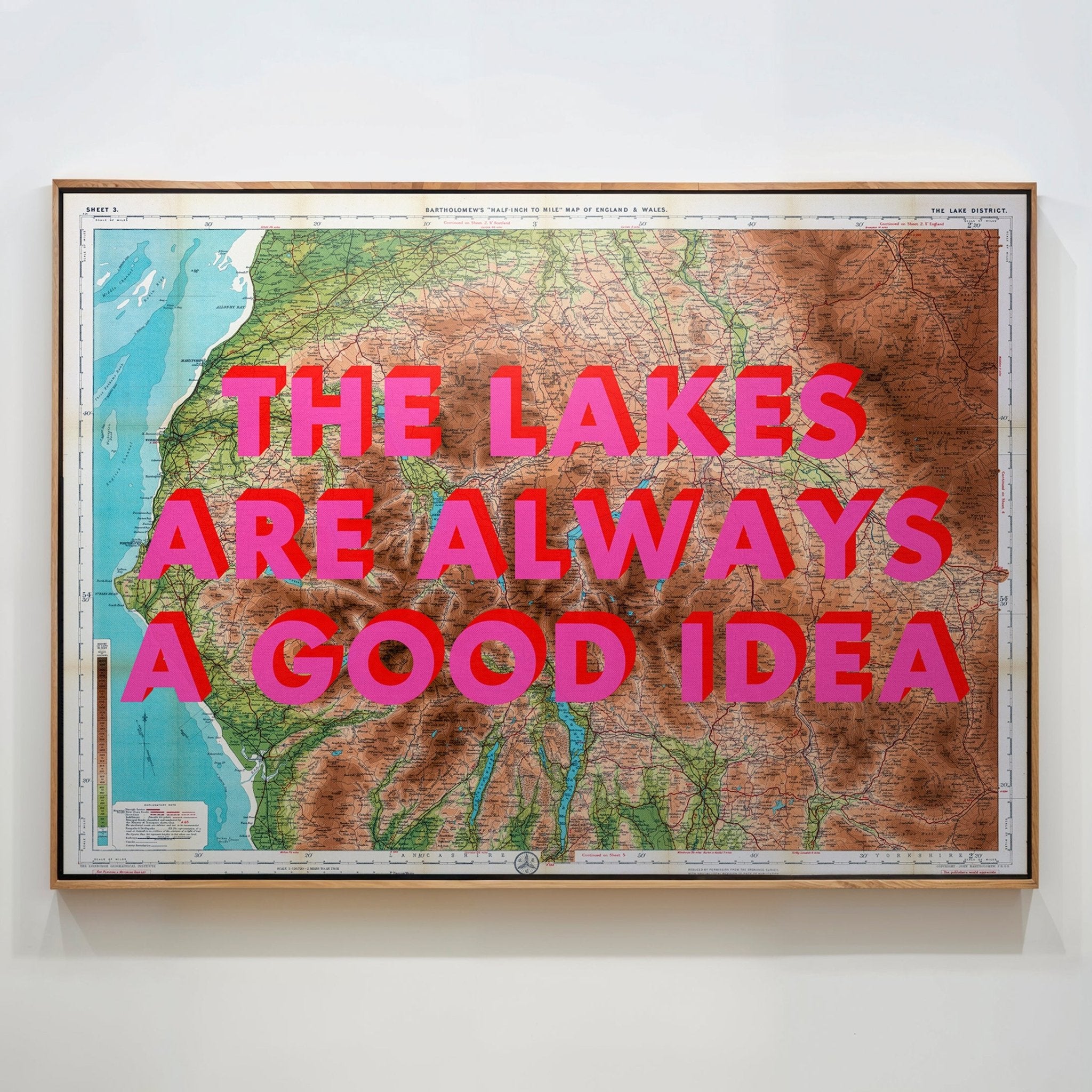 The Lake District Retro Pop Art Map Print (Landscape) - Magic Posters