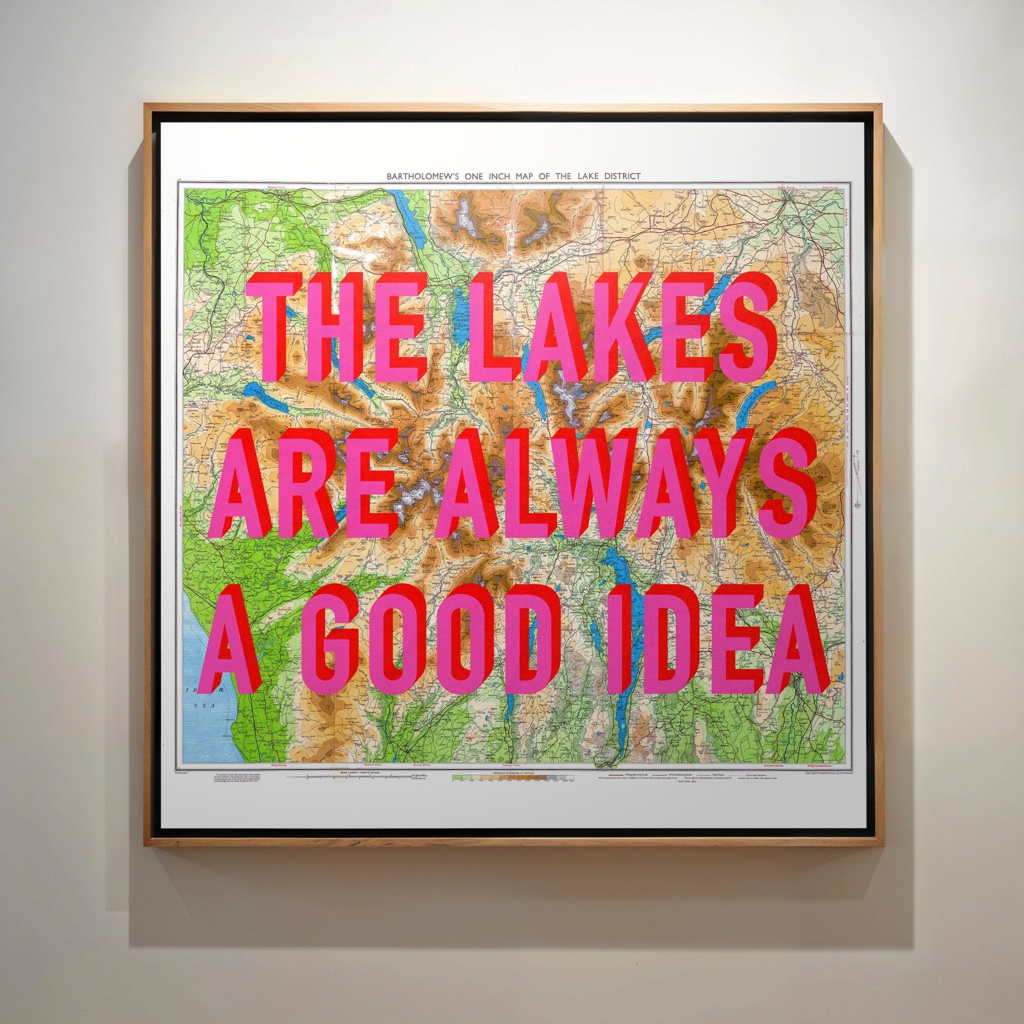 The Lake District Retro Pop Art Map Print (Square v2) - Magic Posters