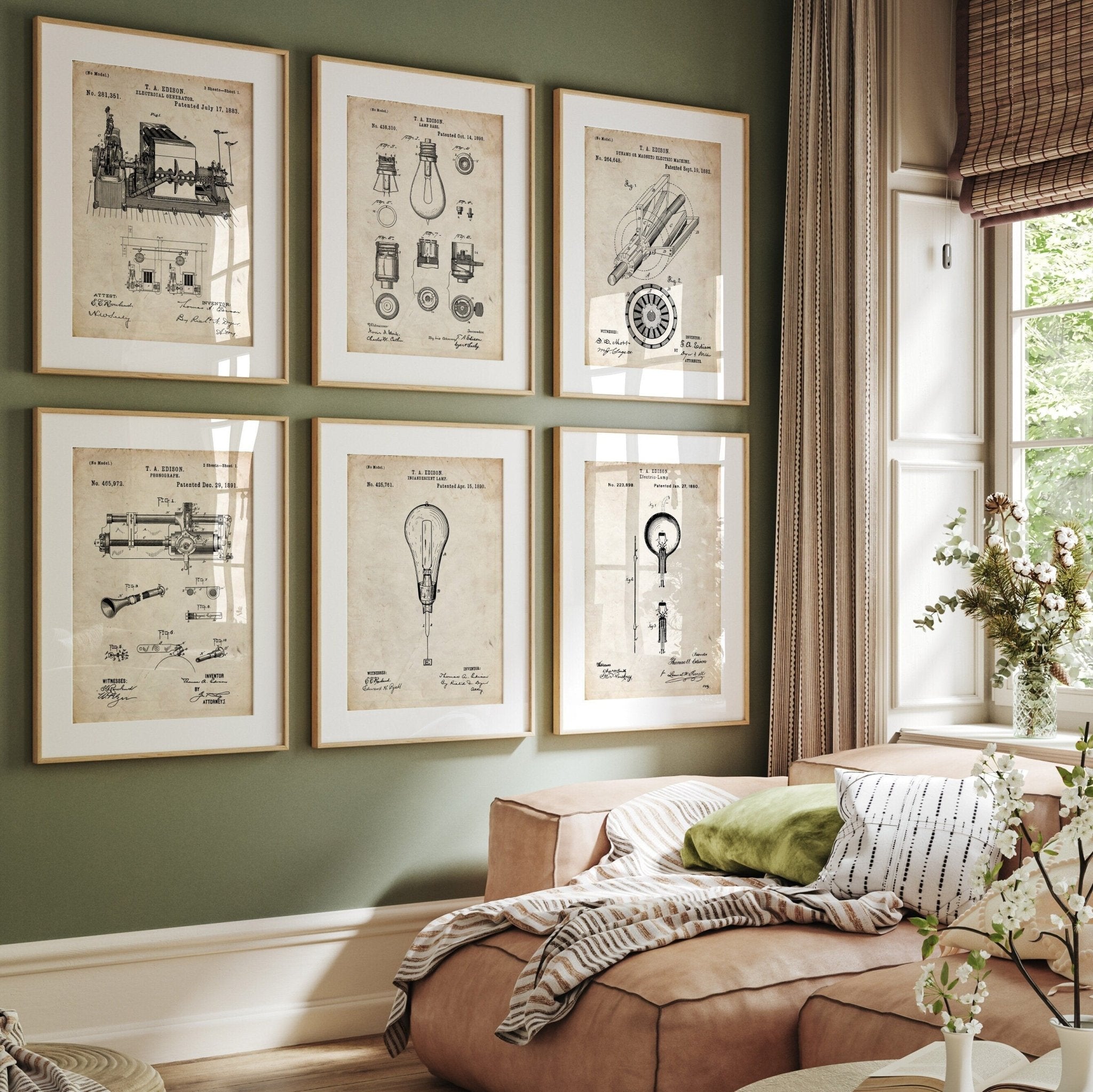 Thomas Edison Set Of 6 Patent Prints - Magic Posters