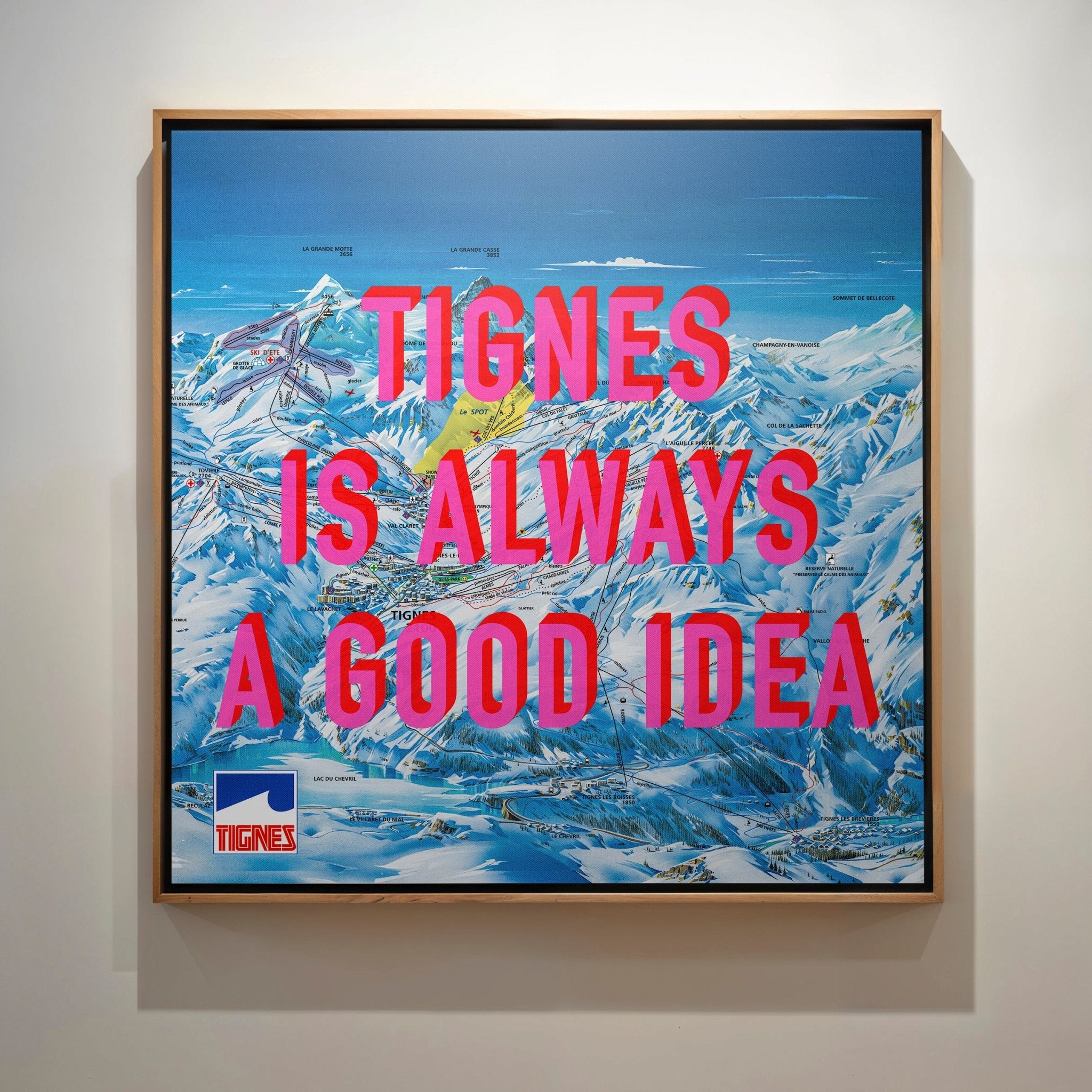 Tignes Retro Pop Art Ski Map Print - Magic Posters