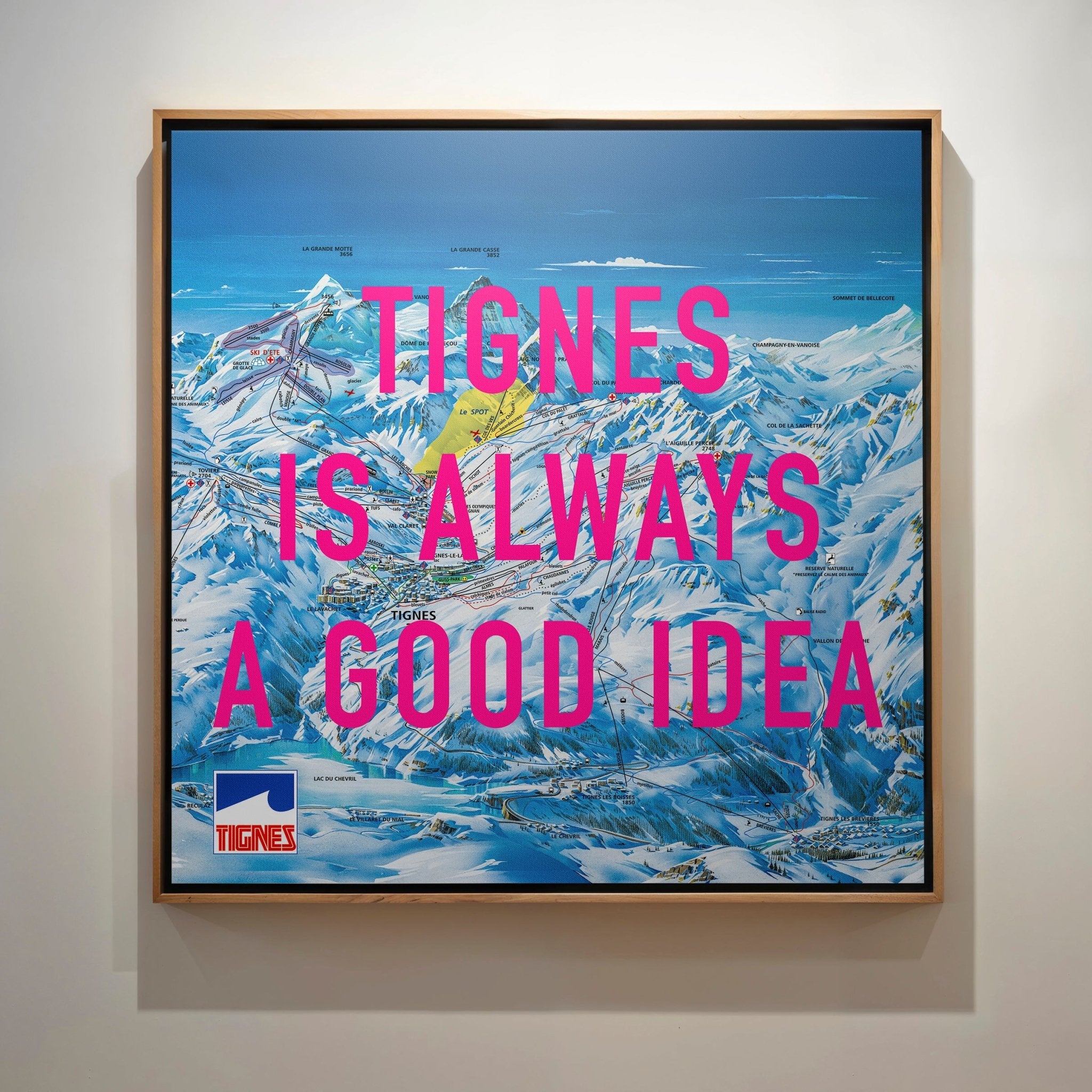 Tignes Retro Pop Art Ski Map Print - Magic Posters