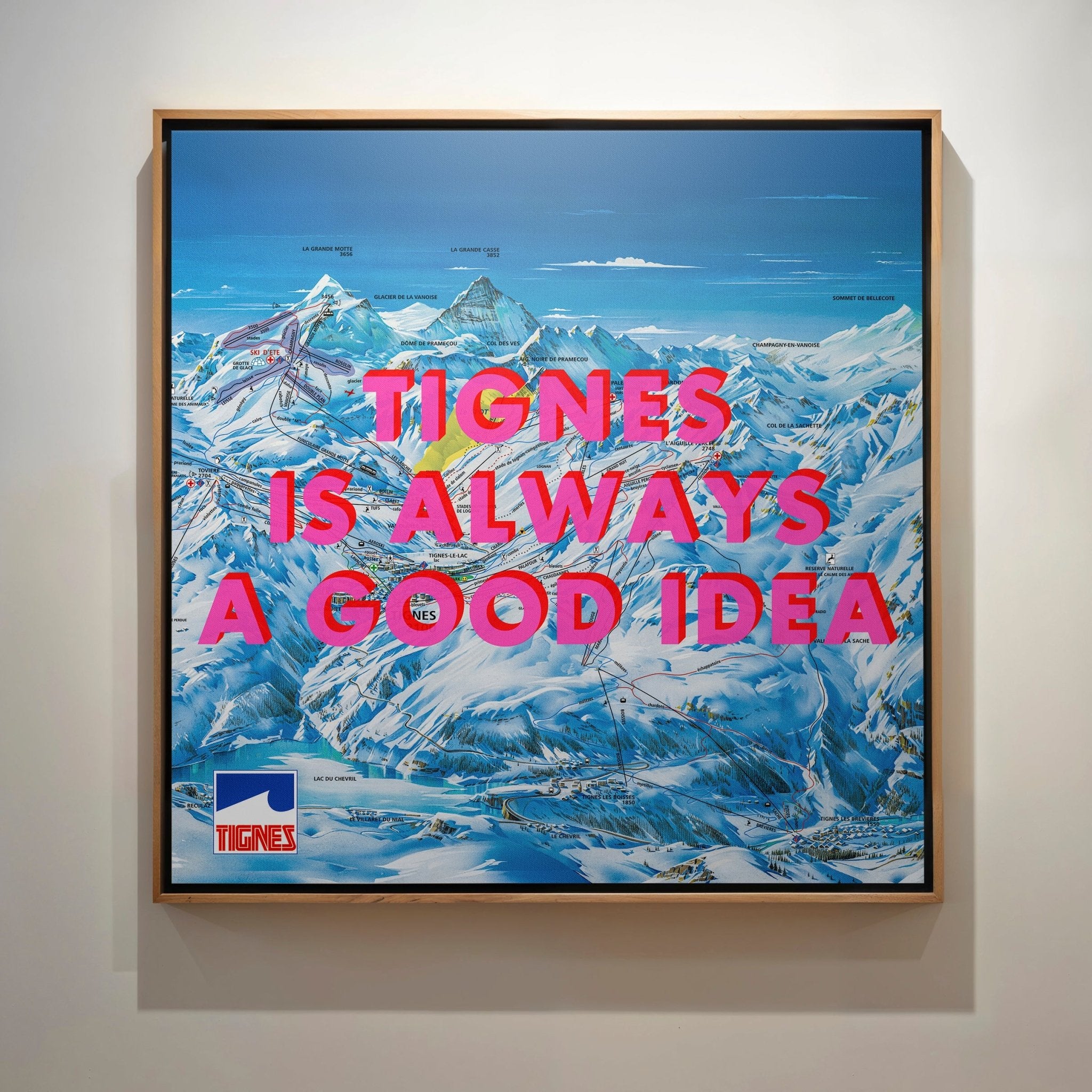 Tignes Retro Pop Art Ski Map Print - Magic Posters