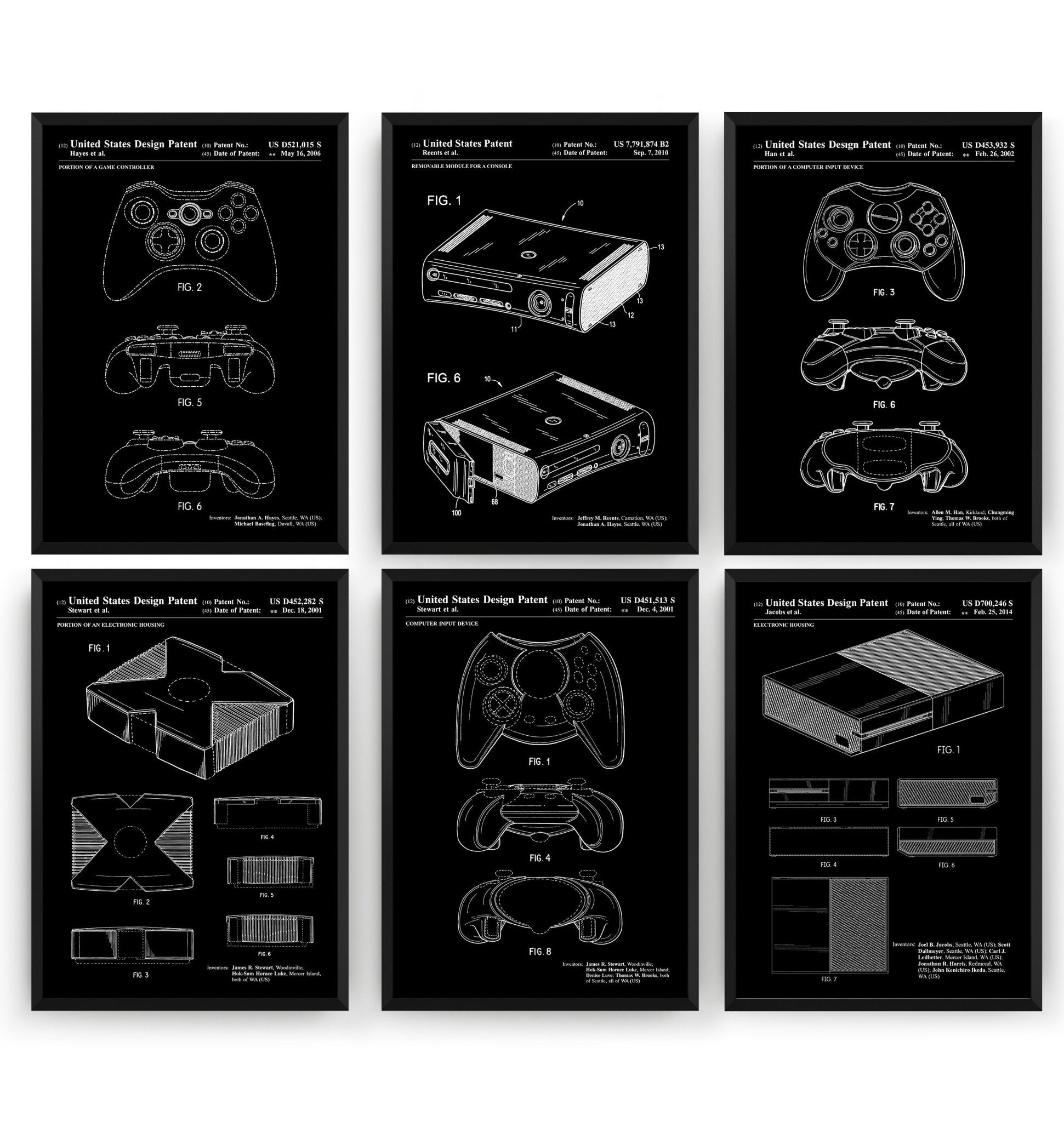 Ultimate Gaming Retro Set Of 6 Patent Prints - Magic Posters