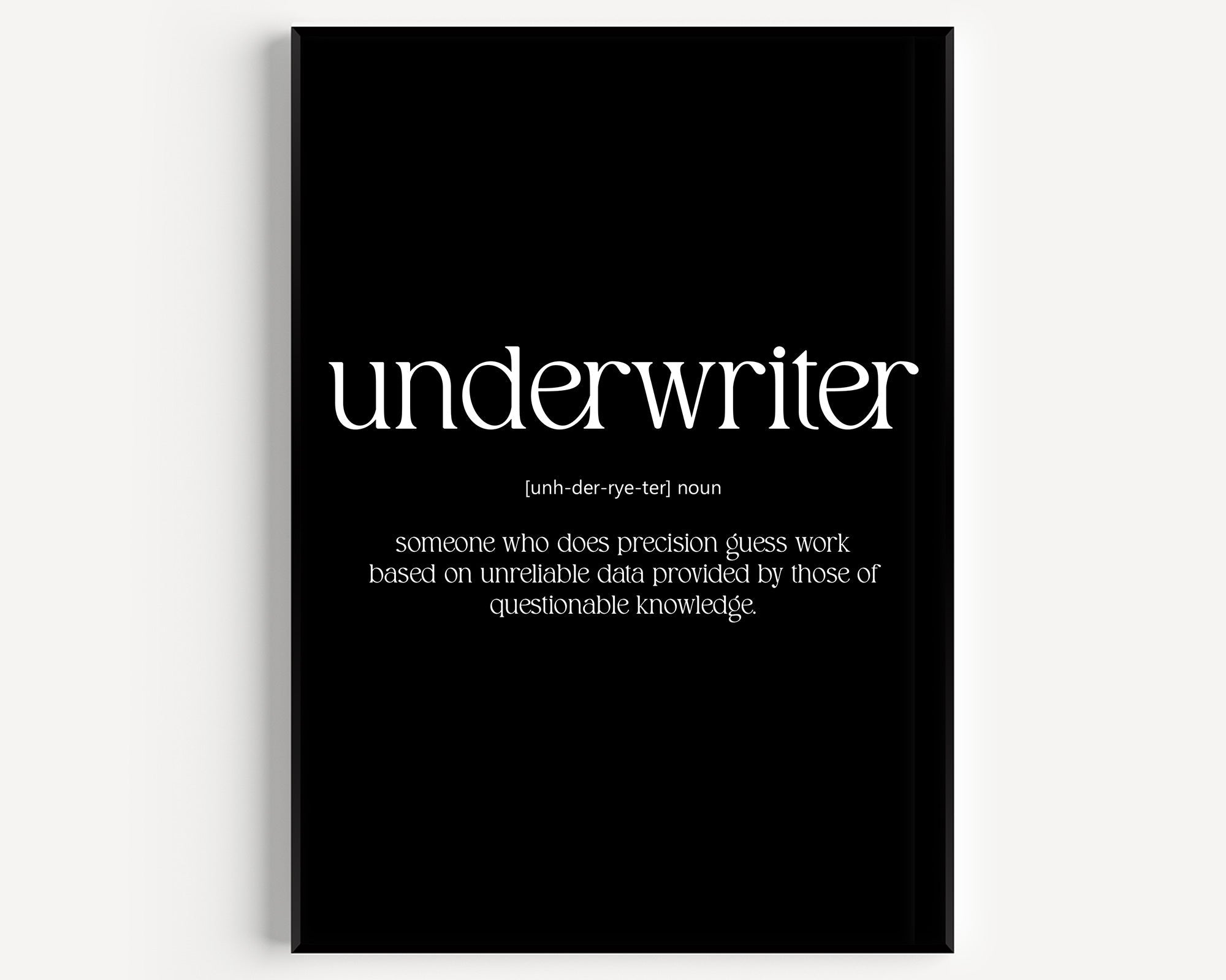 Underwriter Definition Print - Magic Posters