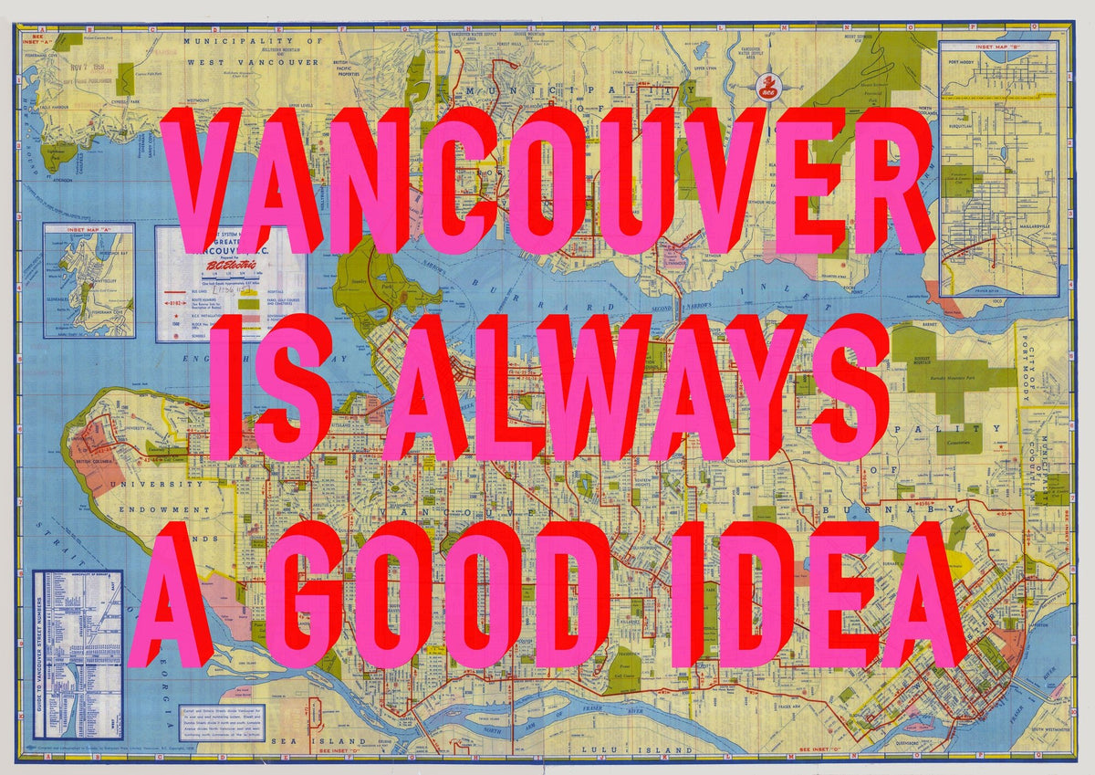Vancouver Retro Pop Art Map Print (landscape) - Magic Posters