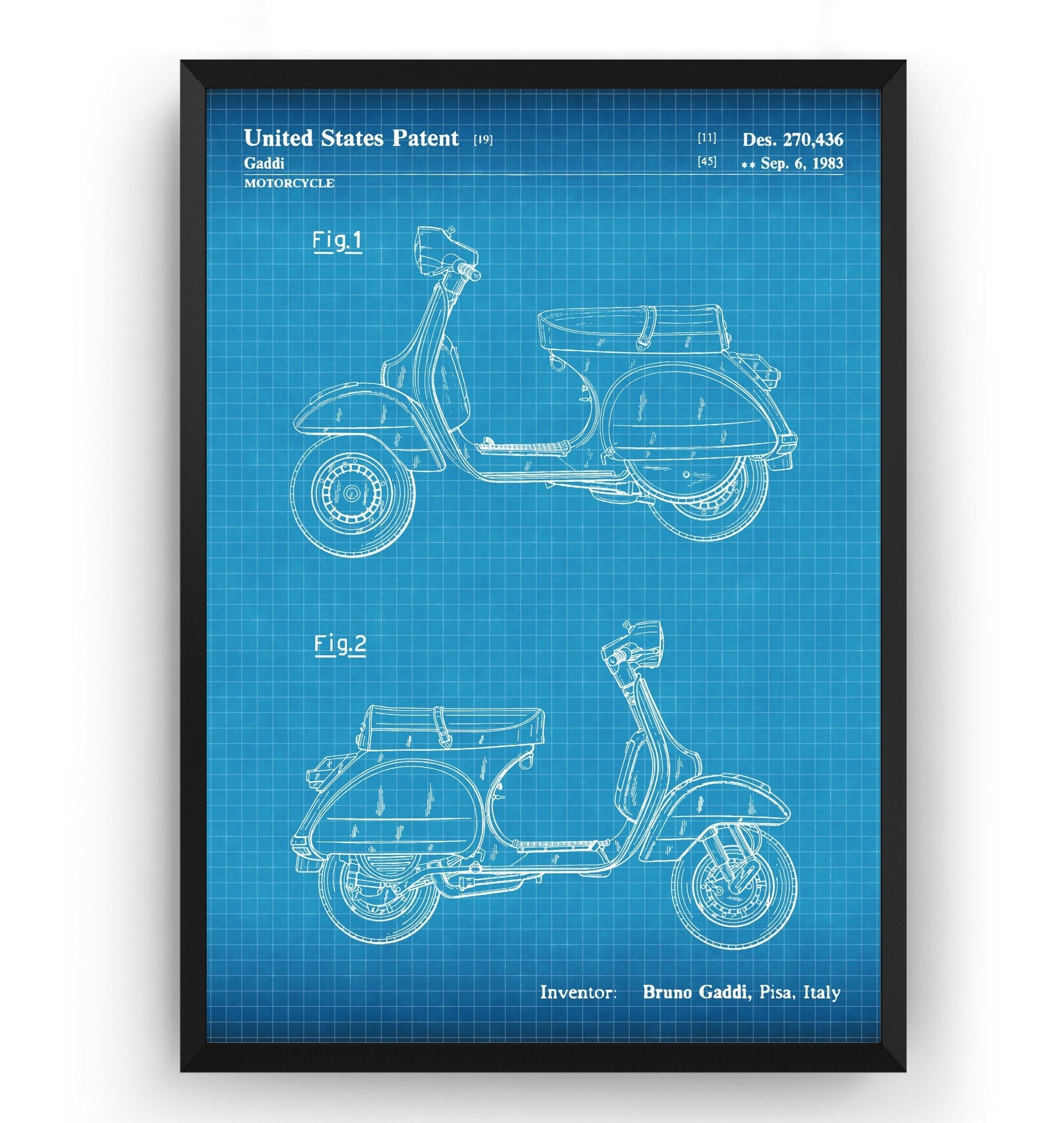 Vespa Scooter 1983 Patent Print - Magic Posters