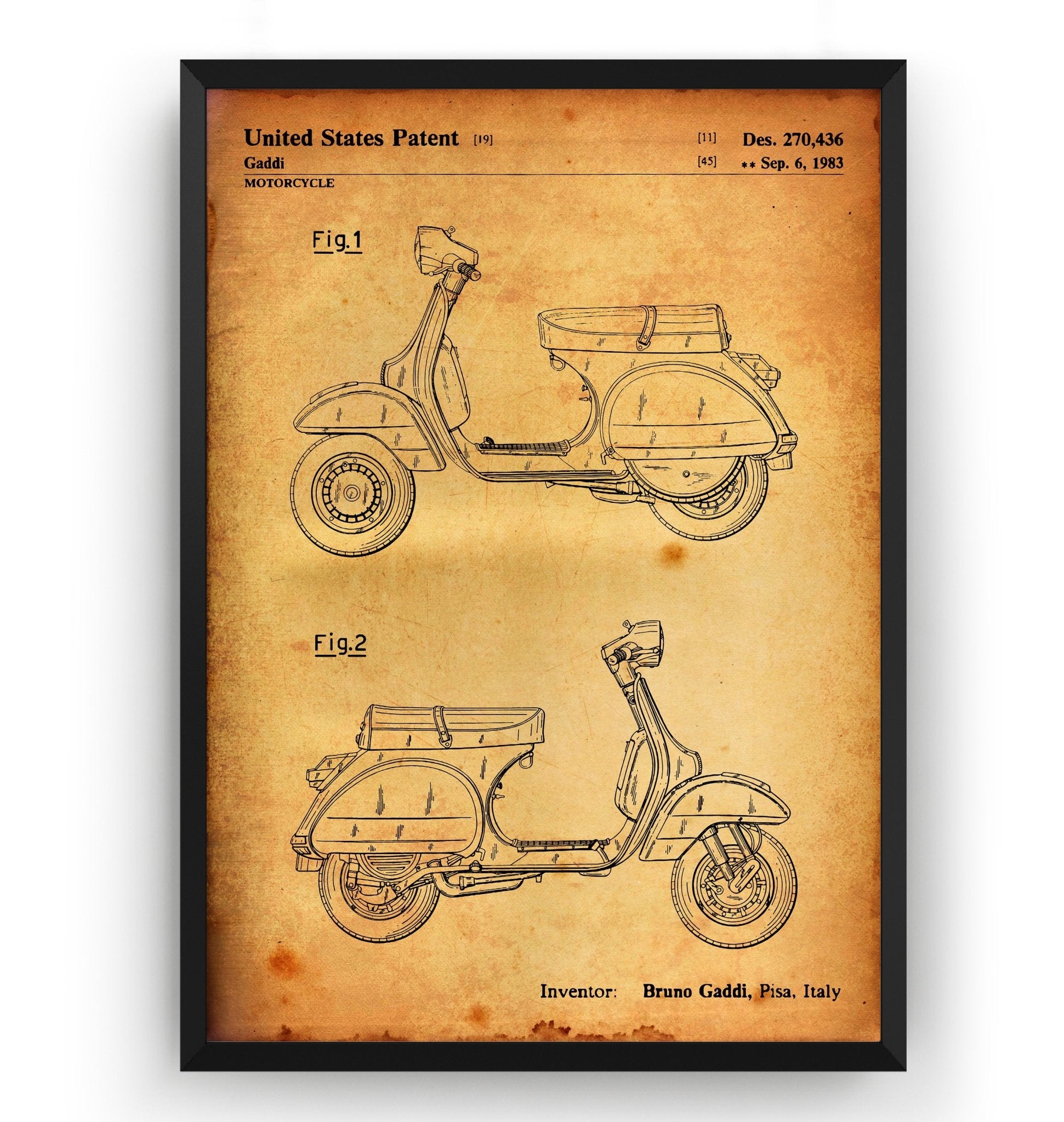 Vespa Scooter 1983 Patent Print - Magic Posters
