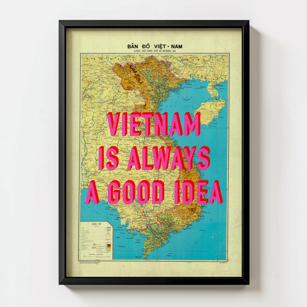 Vietnam Retro Pop Art Map Print (portrait) - Magic Posters