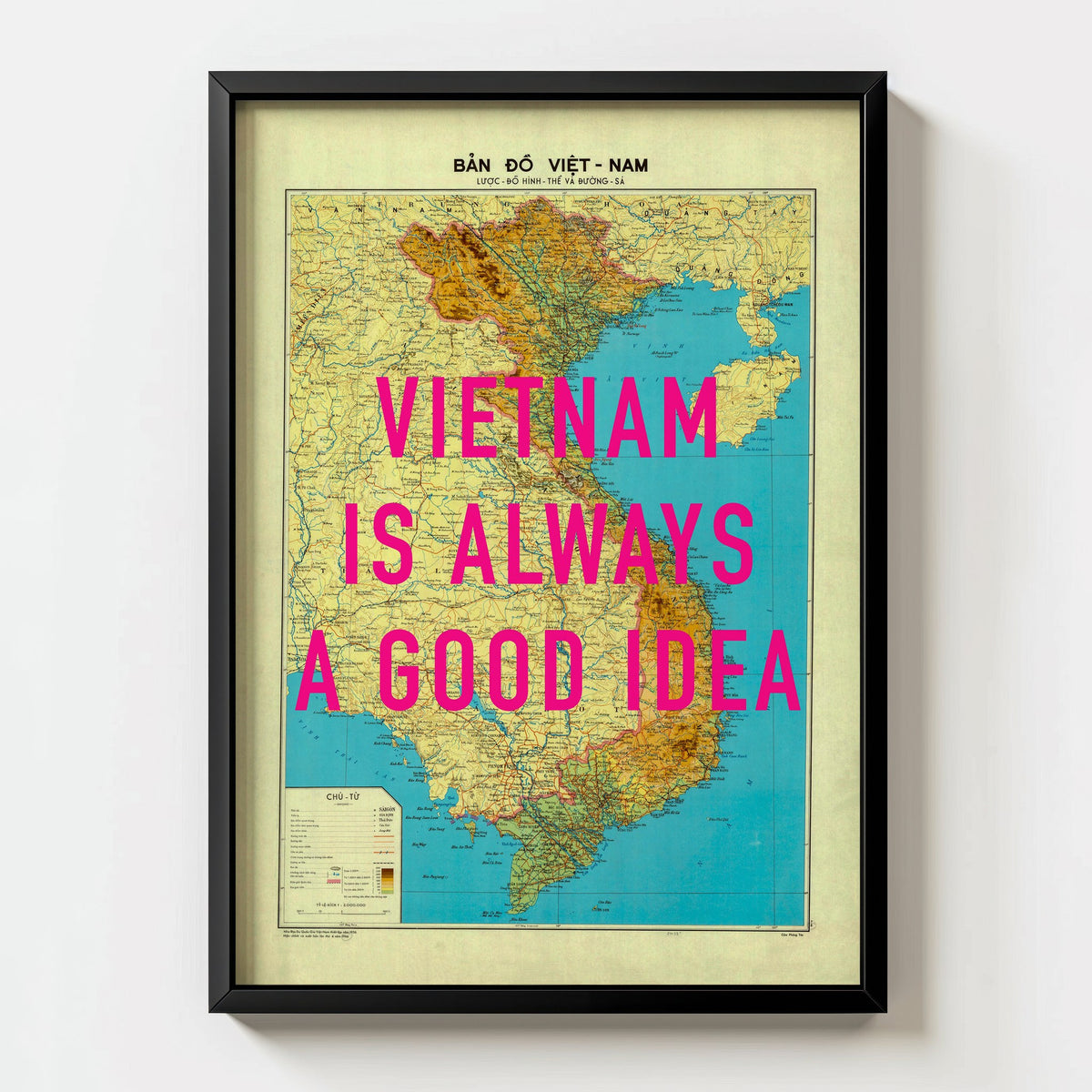 Vietnam Retro Pop Art Map Print (portrait) - Magic Posters