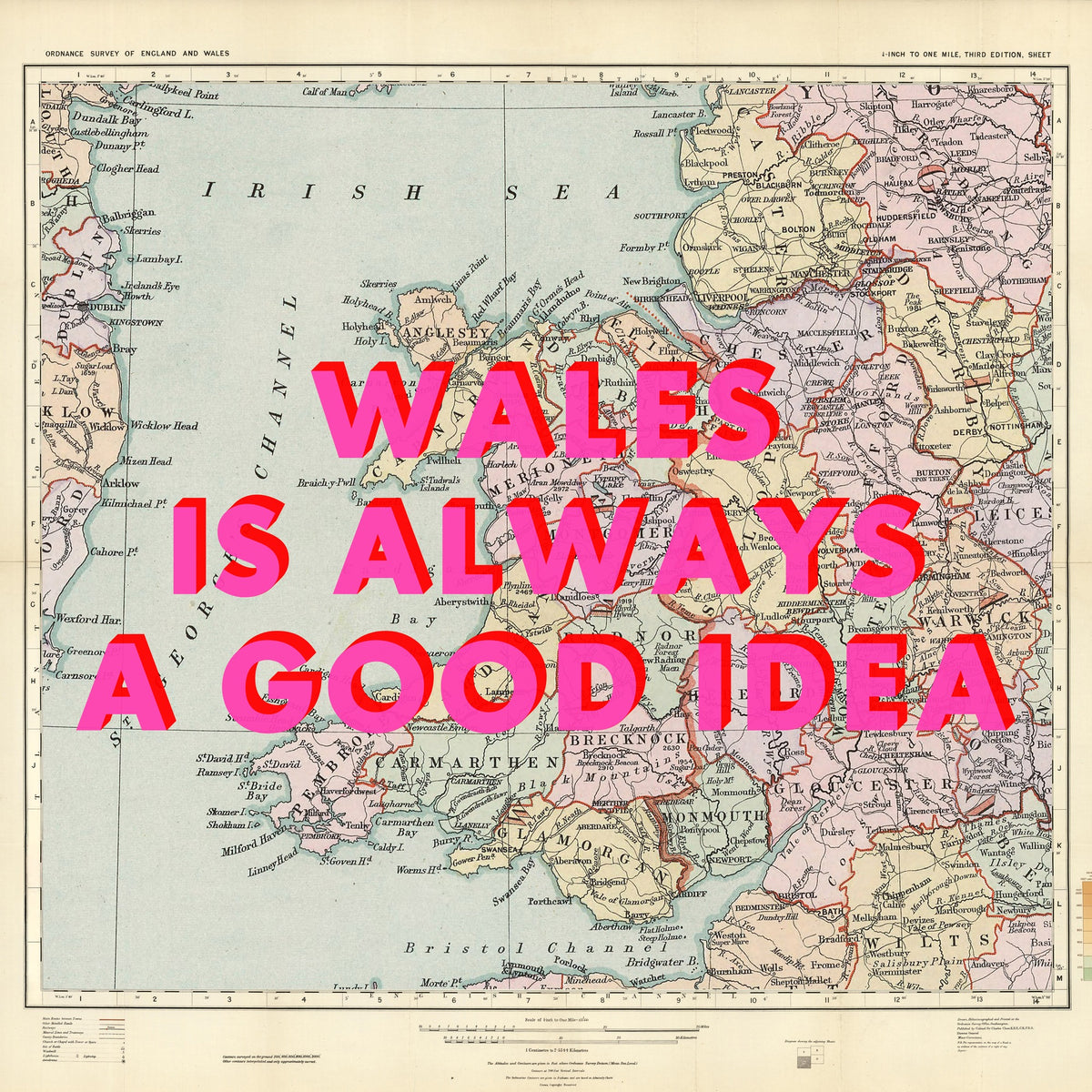 Wales Retro Pop Art Map Print