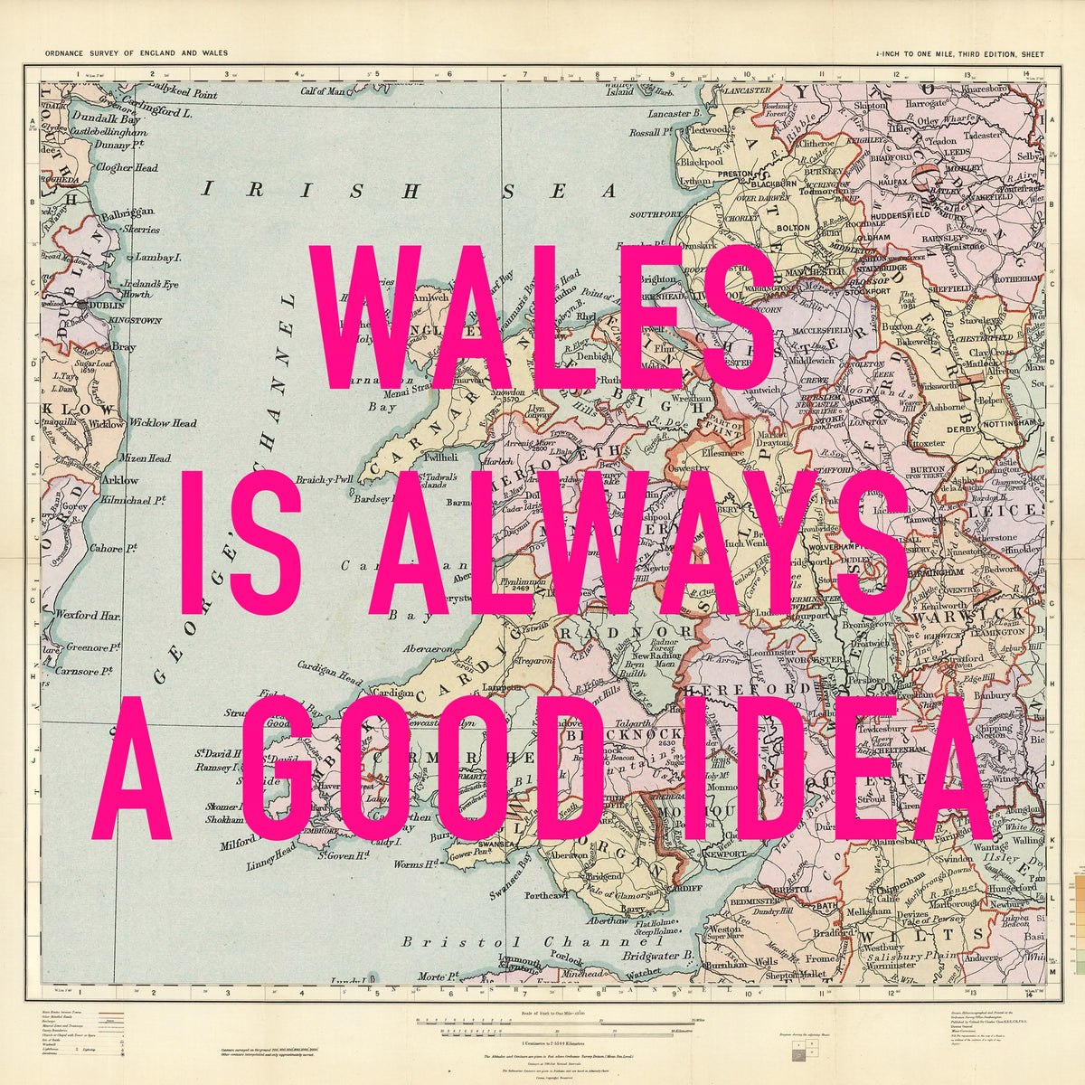 Wales Retro Pop Art Map Print