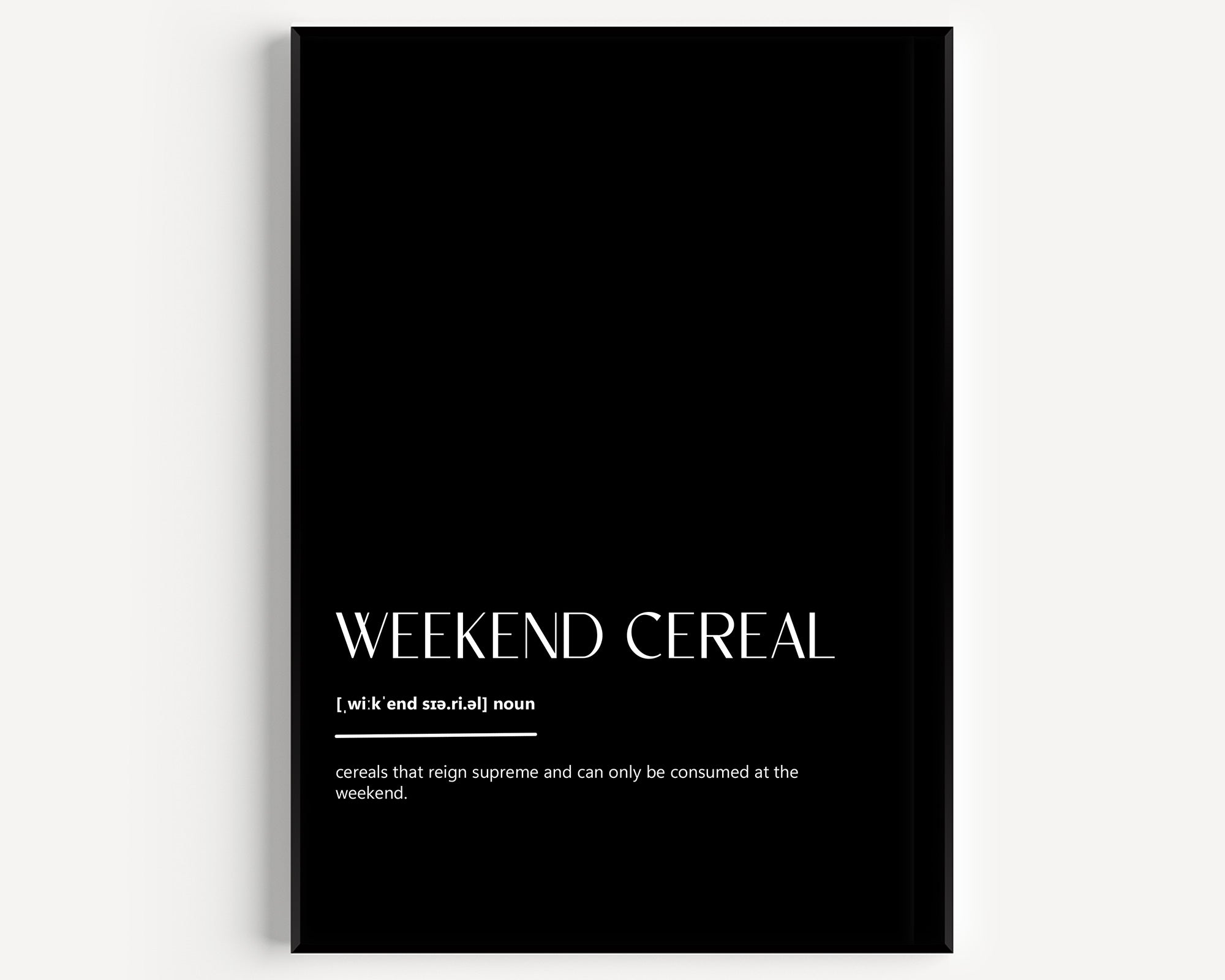 Weekend Cereal Definition Print - Magic Posters
