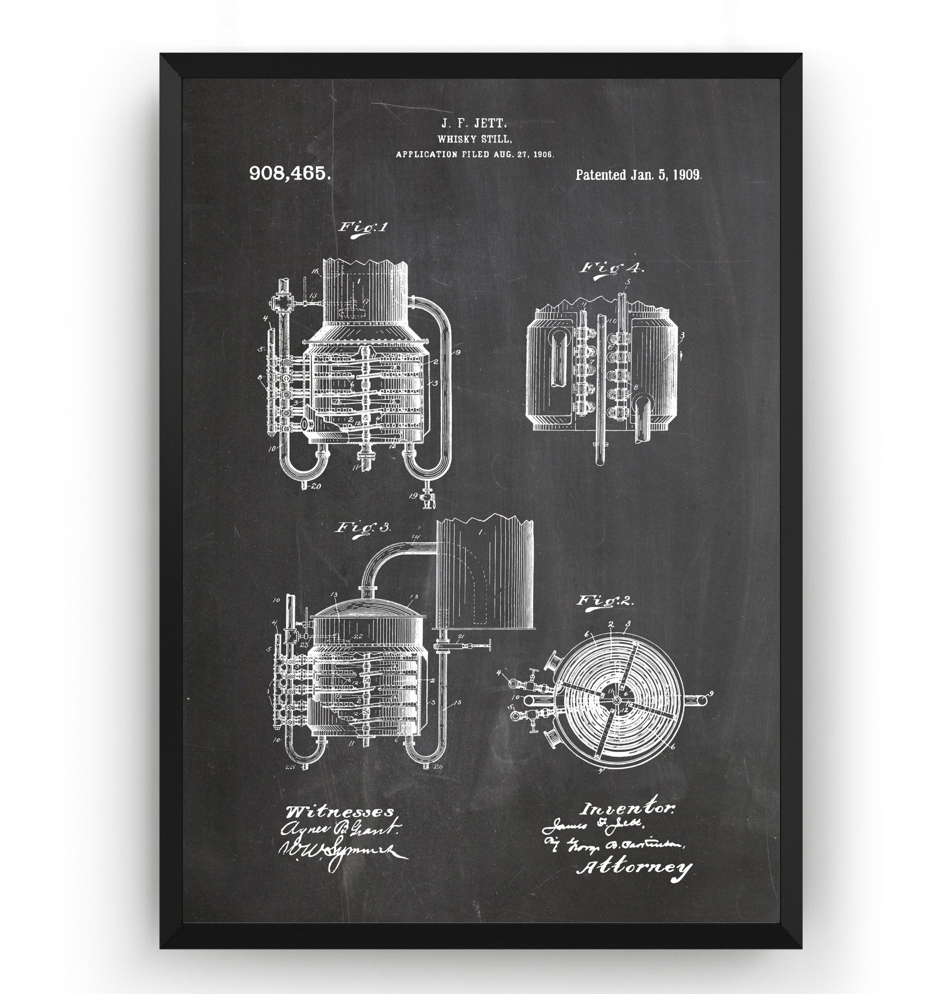 Whiskey Still 1909 Patent Print - Magic Posters