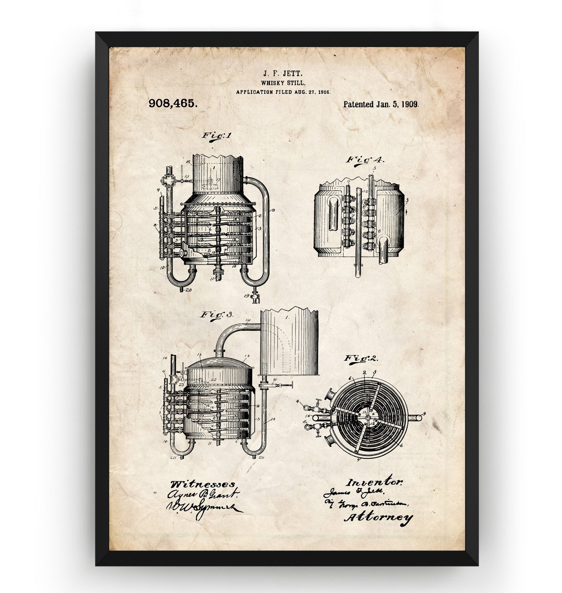 Whiskey Still 1909 Patent Print - Magic Posters