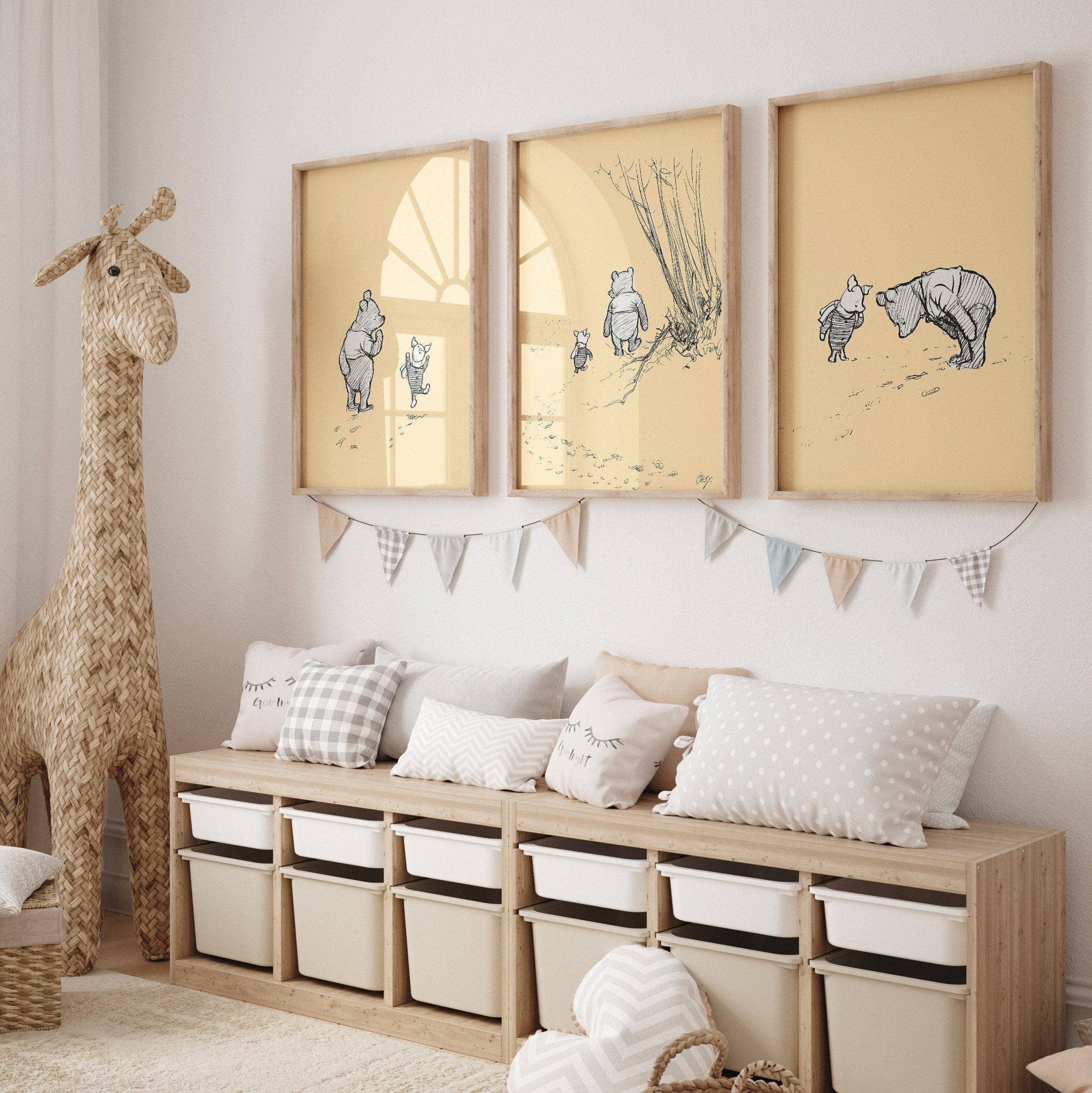 Winnie The Pooh Set Of 3 Vintage Nursery Prints - Magic Posters