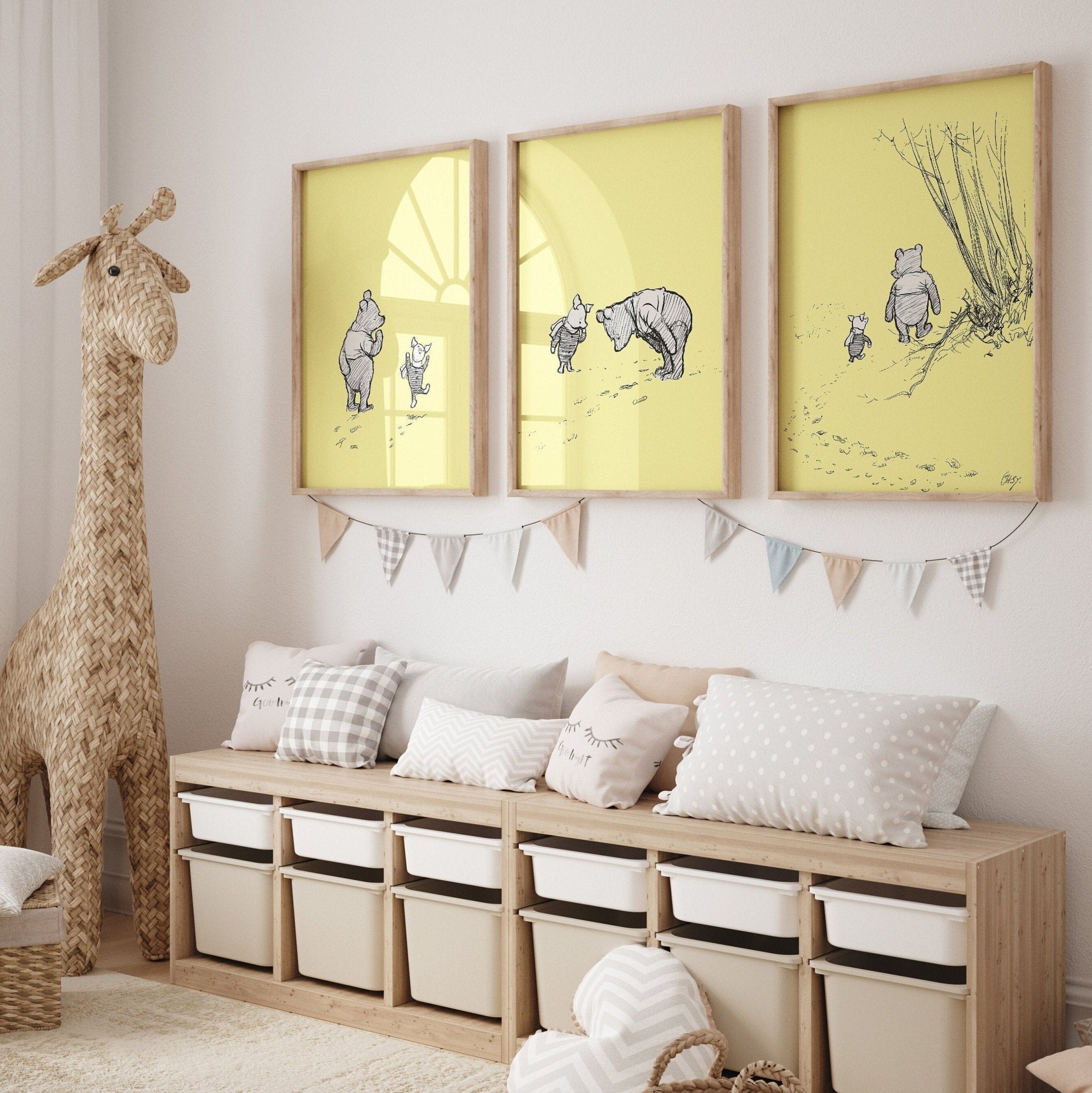 Winnie The Pooh Set Of 3 Vintage Nursery Prints - Magic Posters